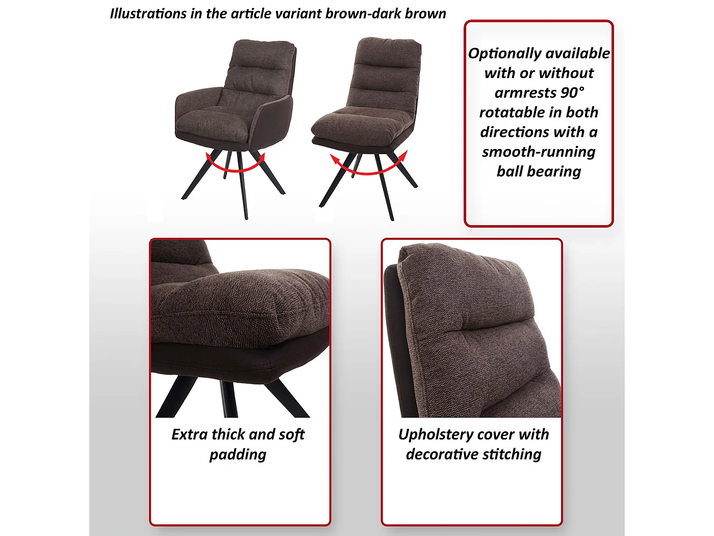 Chaise de salle à manger MCW-G66,  gris clair-gris