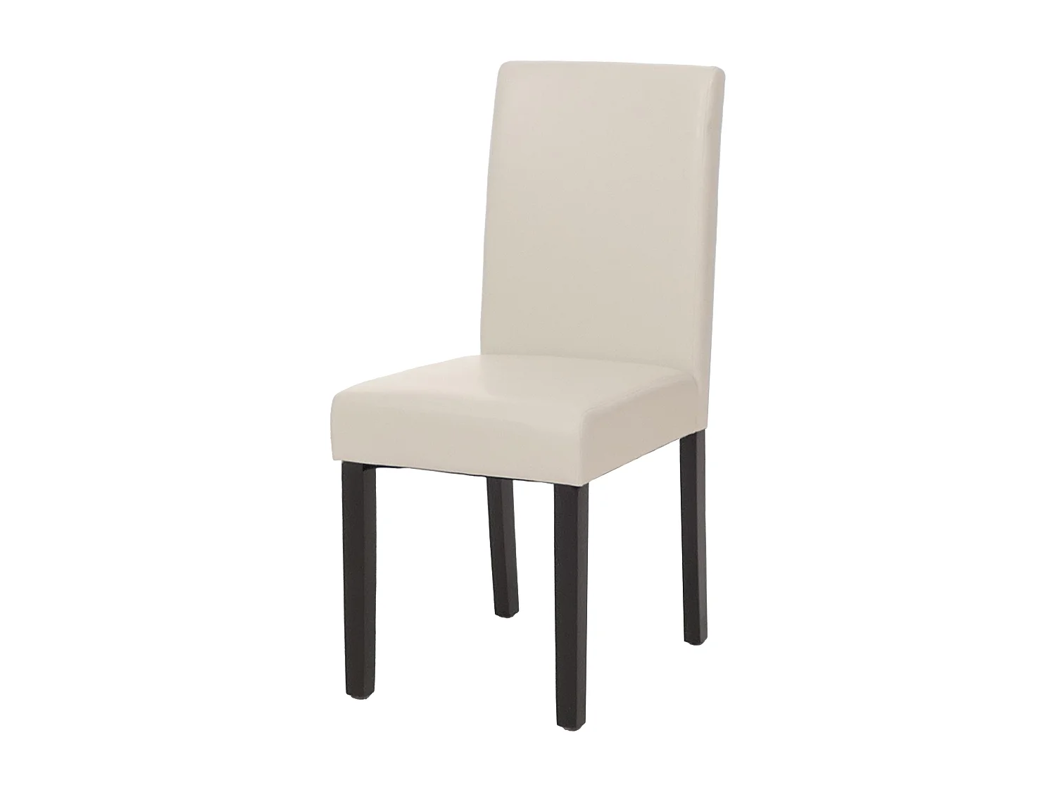 Silla de comedor Littau,  blanca, patas oscuras