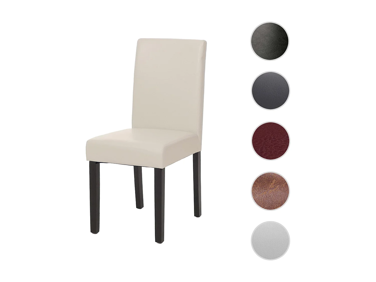 Silla de comedor Littau,  blanca, patas oscuras