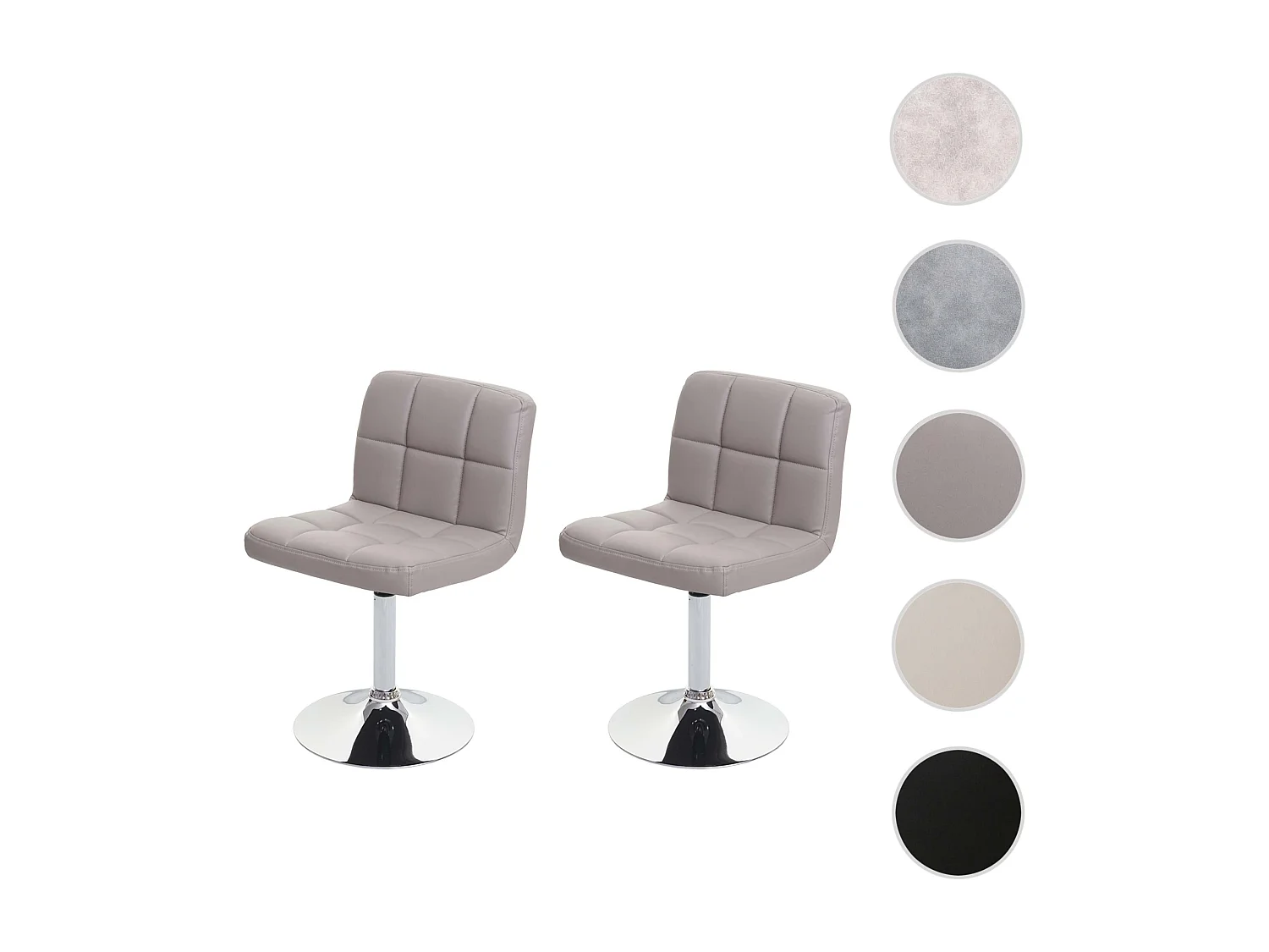 Silla de comedor Cadiz (set de 2),  gris topo