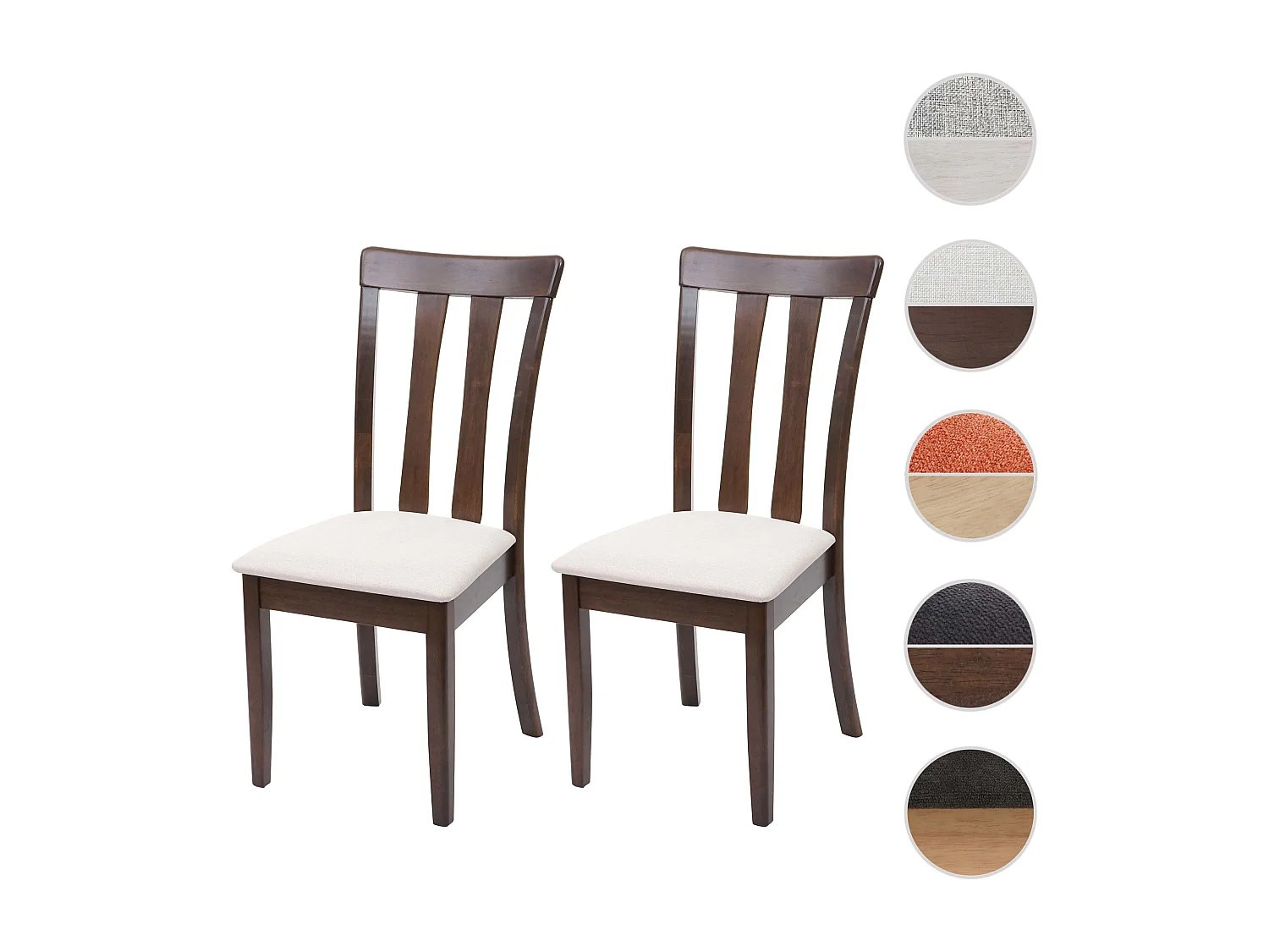 Chaise de salle à manger MCW-G46 (lot de 2),  châssis foncé, beige