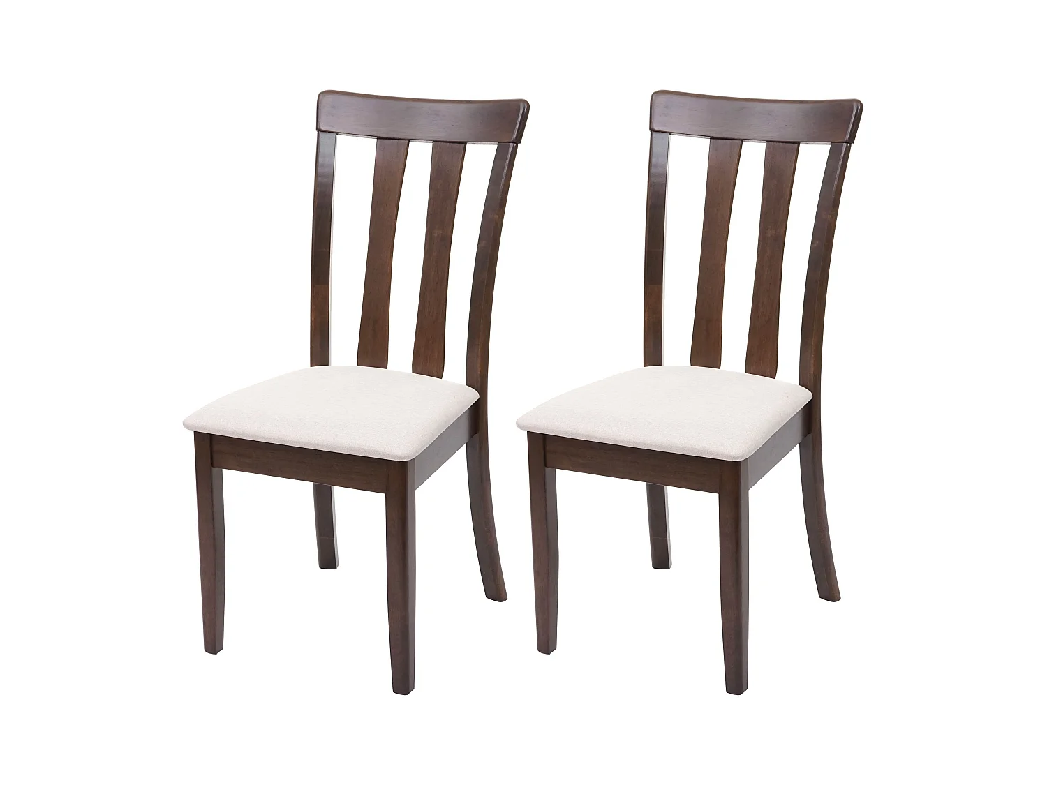 Eetkamerstoel MCW-G46 (set van 2),  donker frame, beige