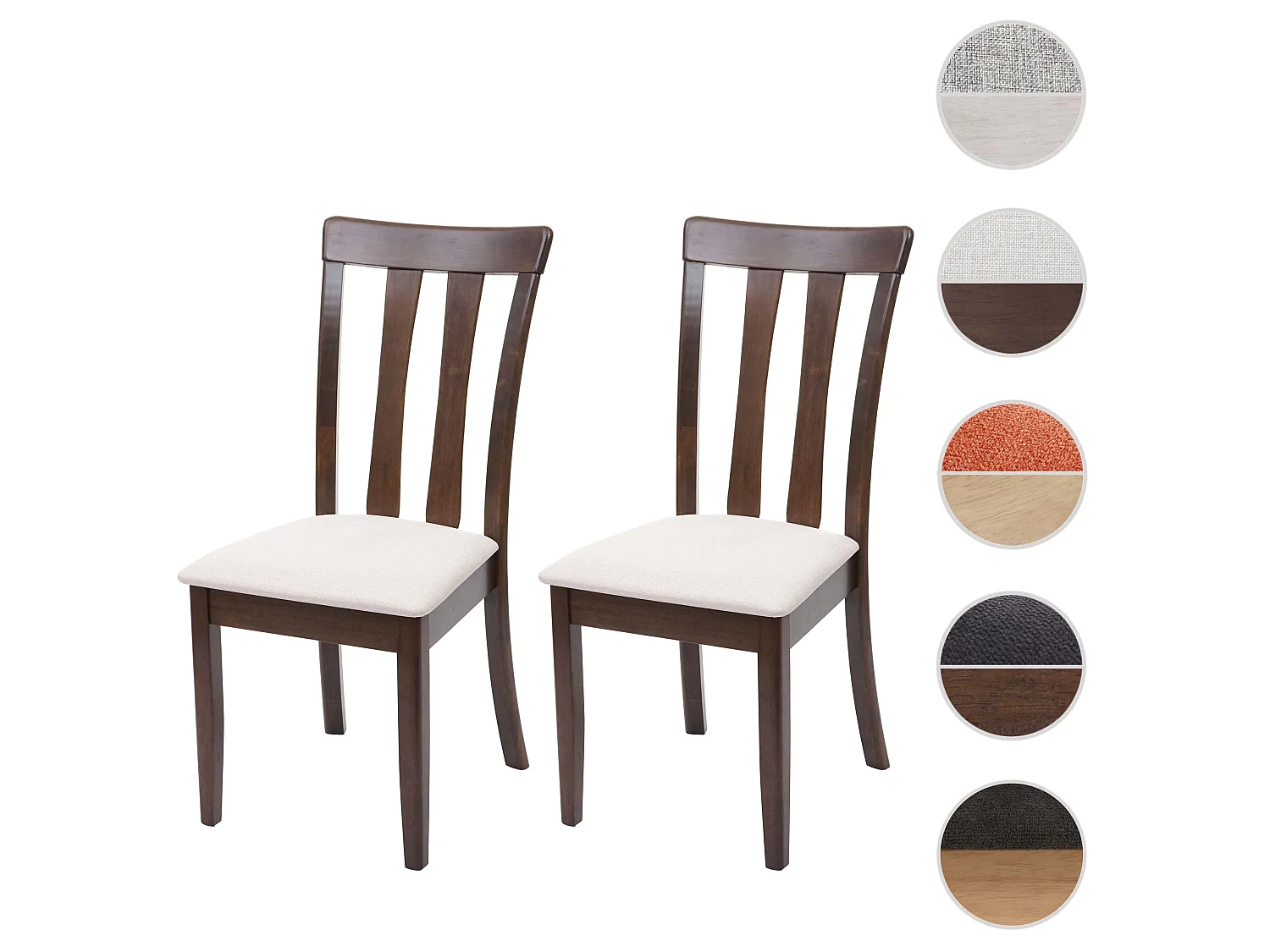 Chaise de salle à manger MCW-G46 (lot de 2),  châssis foncé, beige