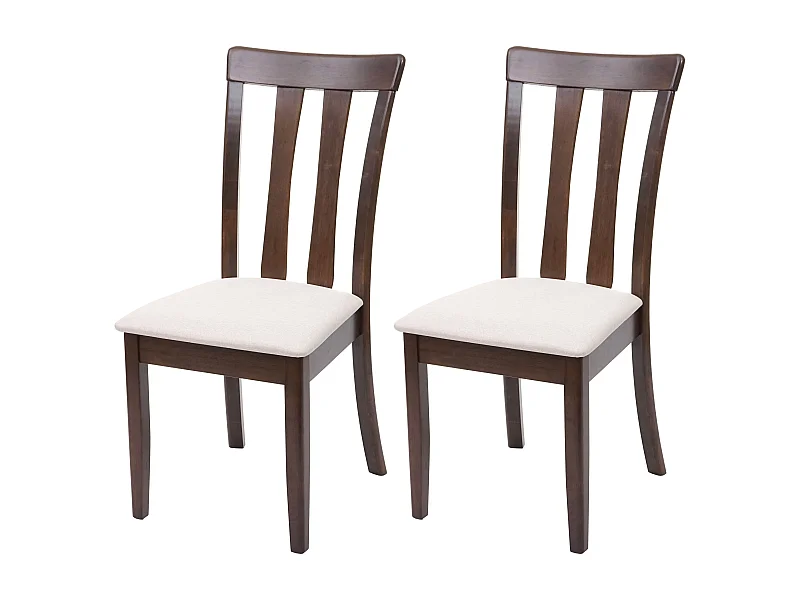 Esszimmerstuhl MCW-G46 (2er-Set), Dunkles Gestell, beige