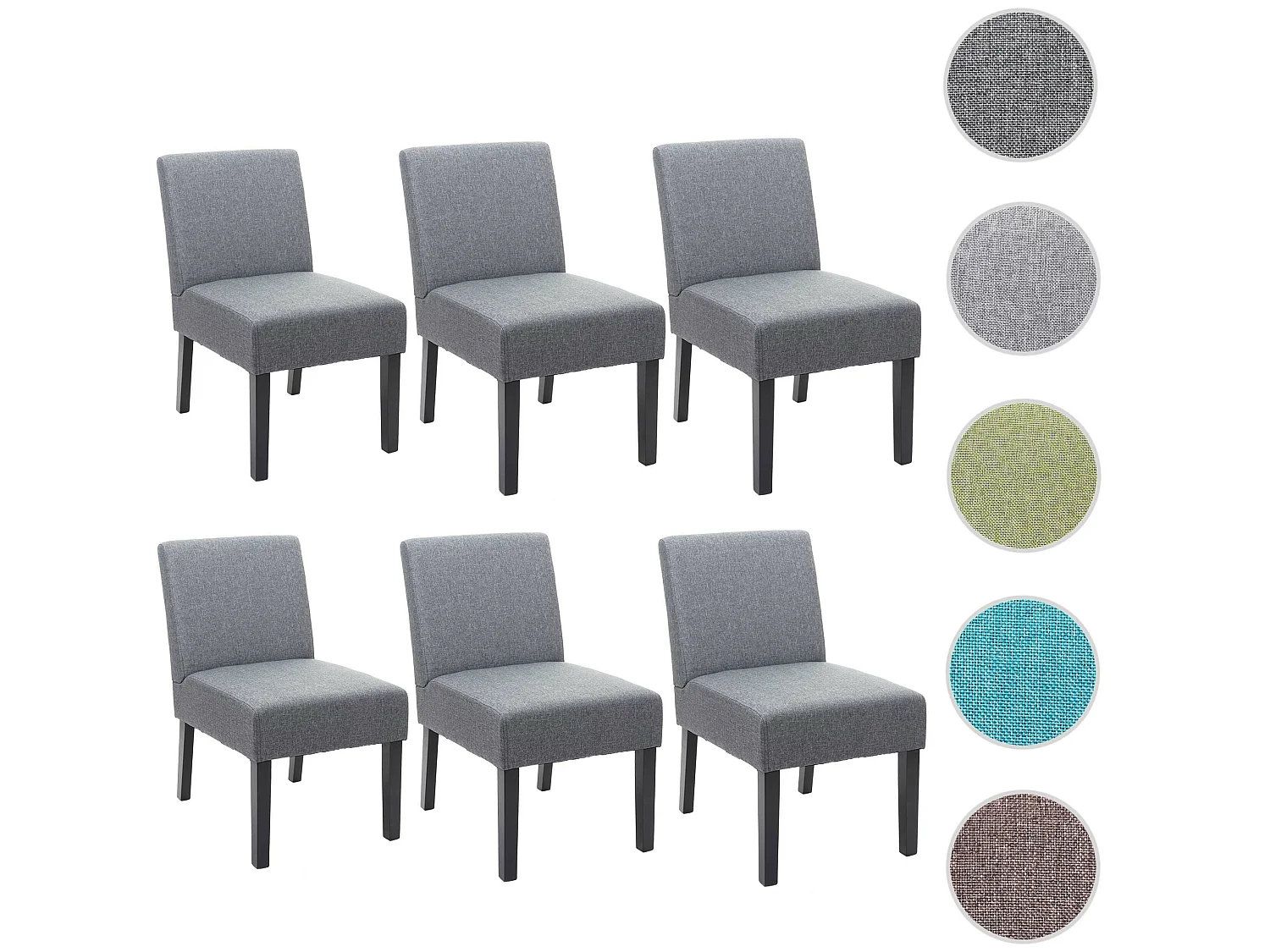 Cadeira de jantar MCW-F61 (conjunto de 6),  cinzento escuro