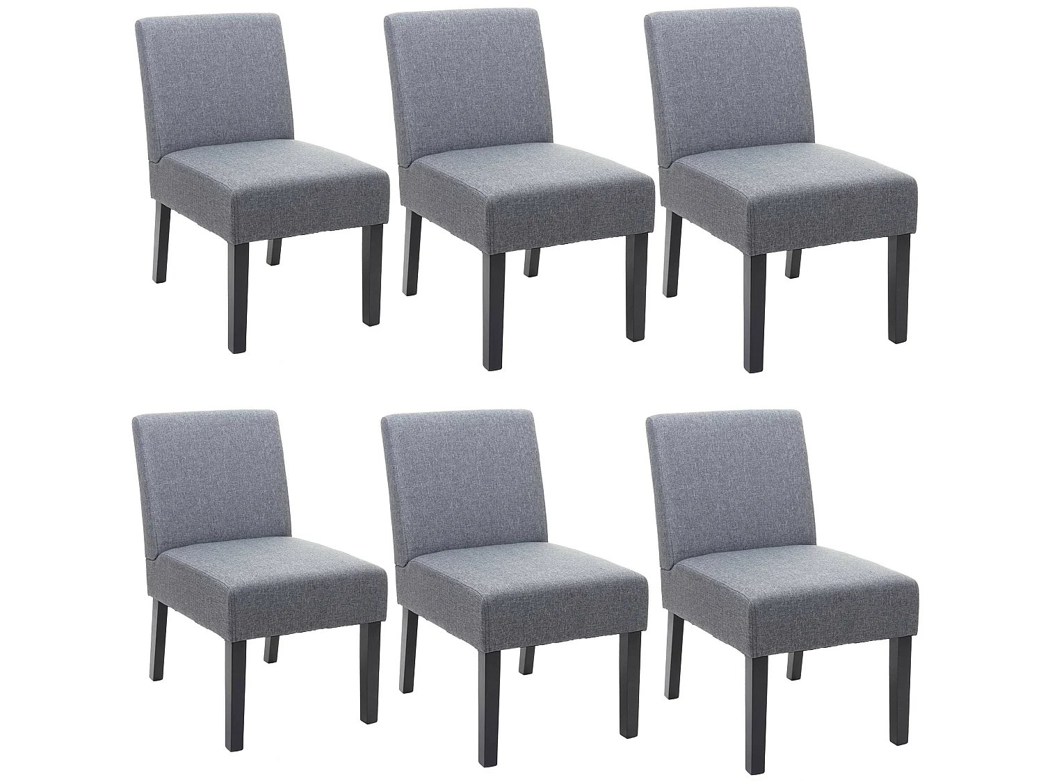 Eetkamerstoel MCW-F61 (set van 6),  donkergrijs