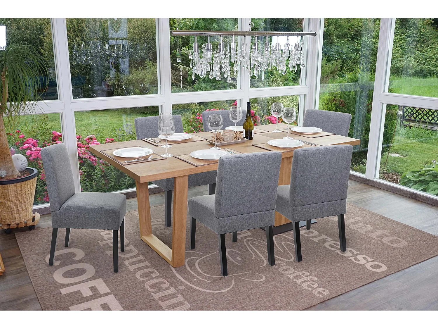 Krzesło do jadalni MCW-F61 (zestaw 6 sztuk),  ciemnoszary