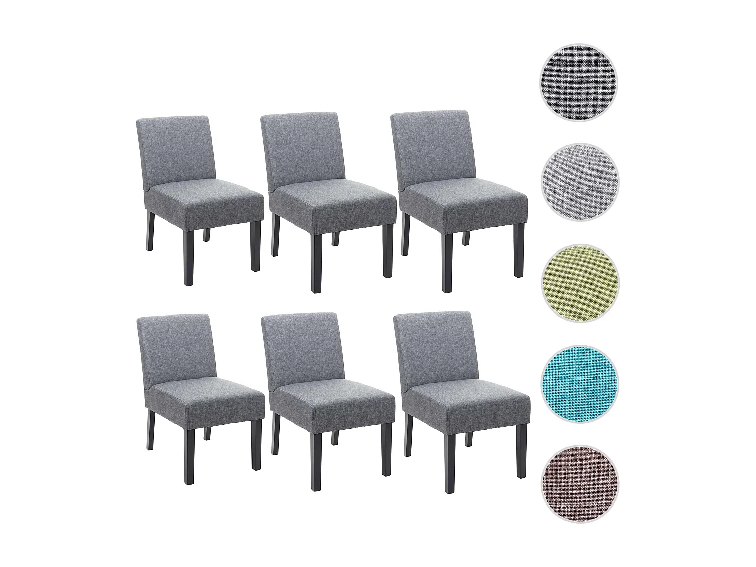 Krzesło do jadalni MCW-F61 (zestaw 6 sztuk),  ciemnoszary