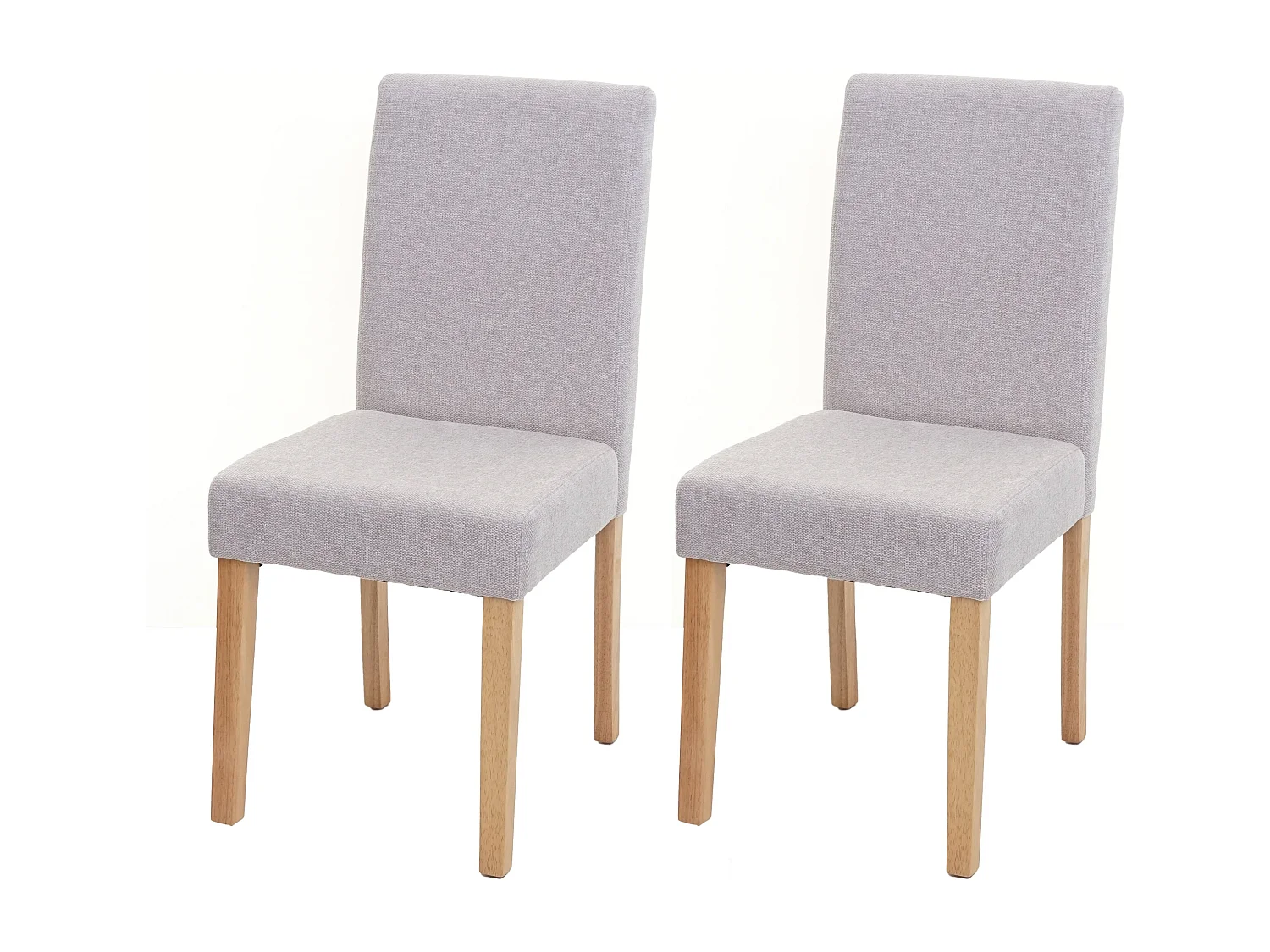 Chaise de salle à manger Littau (lot de 2),  textile, crème-beige, pieds légers