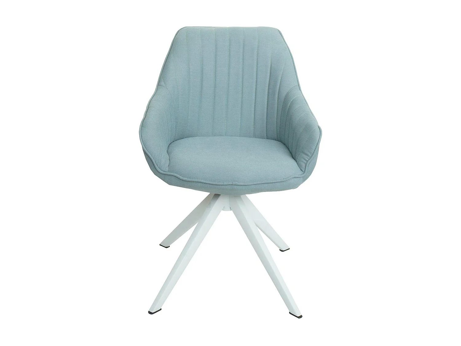 Set 6x sedie poltroncine girevole con braccioli elegante imbottita MCW-K27 tessuto verde menta