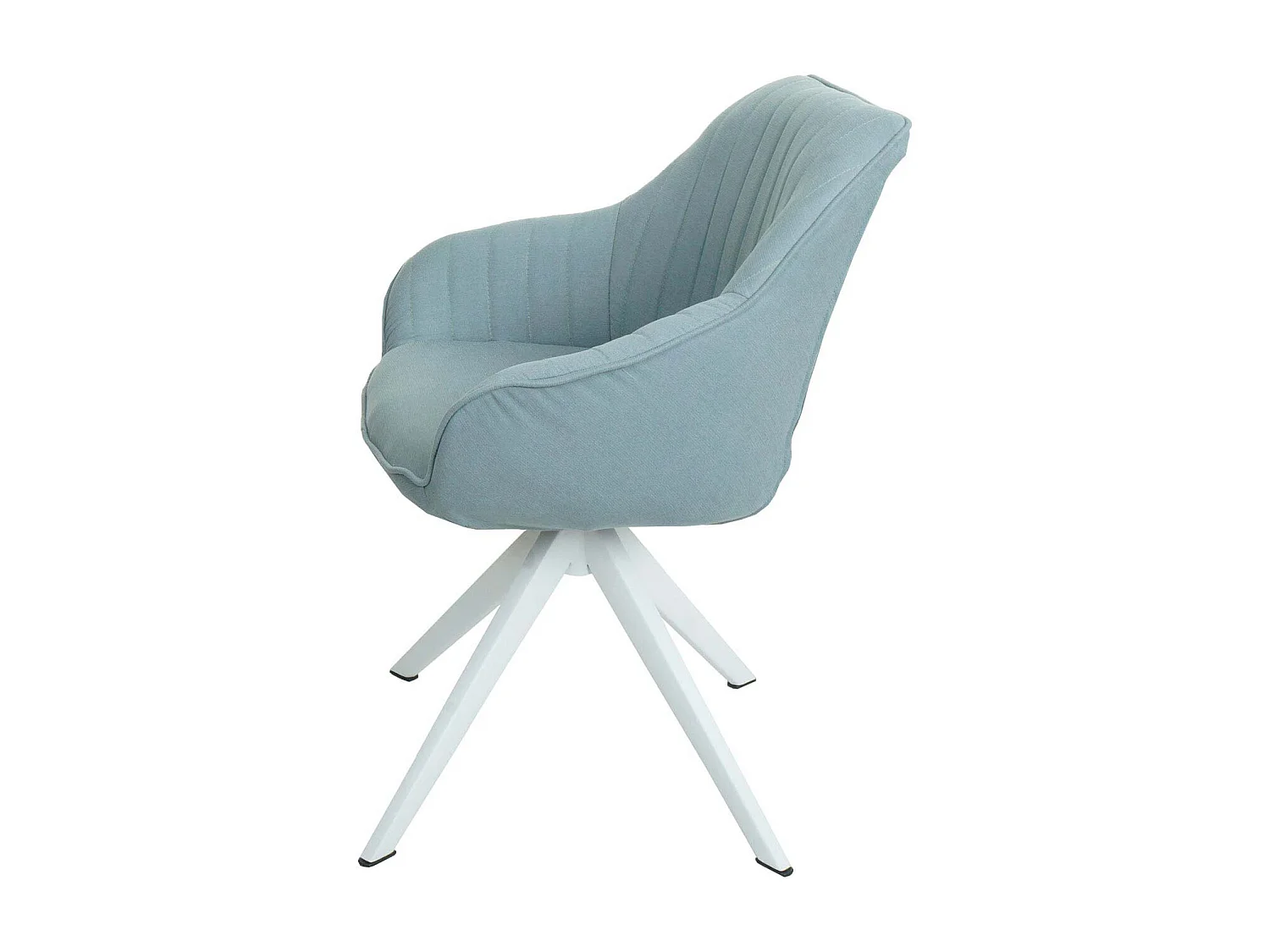 Set 6x sedie poltroncine girevole con braccioli elegante imbottita MCW-K27 tessuto verde menta