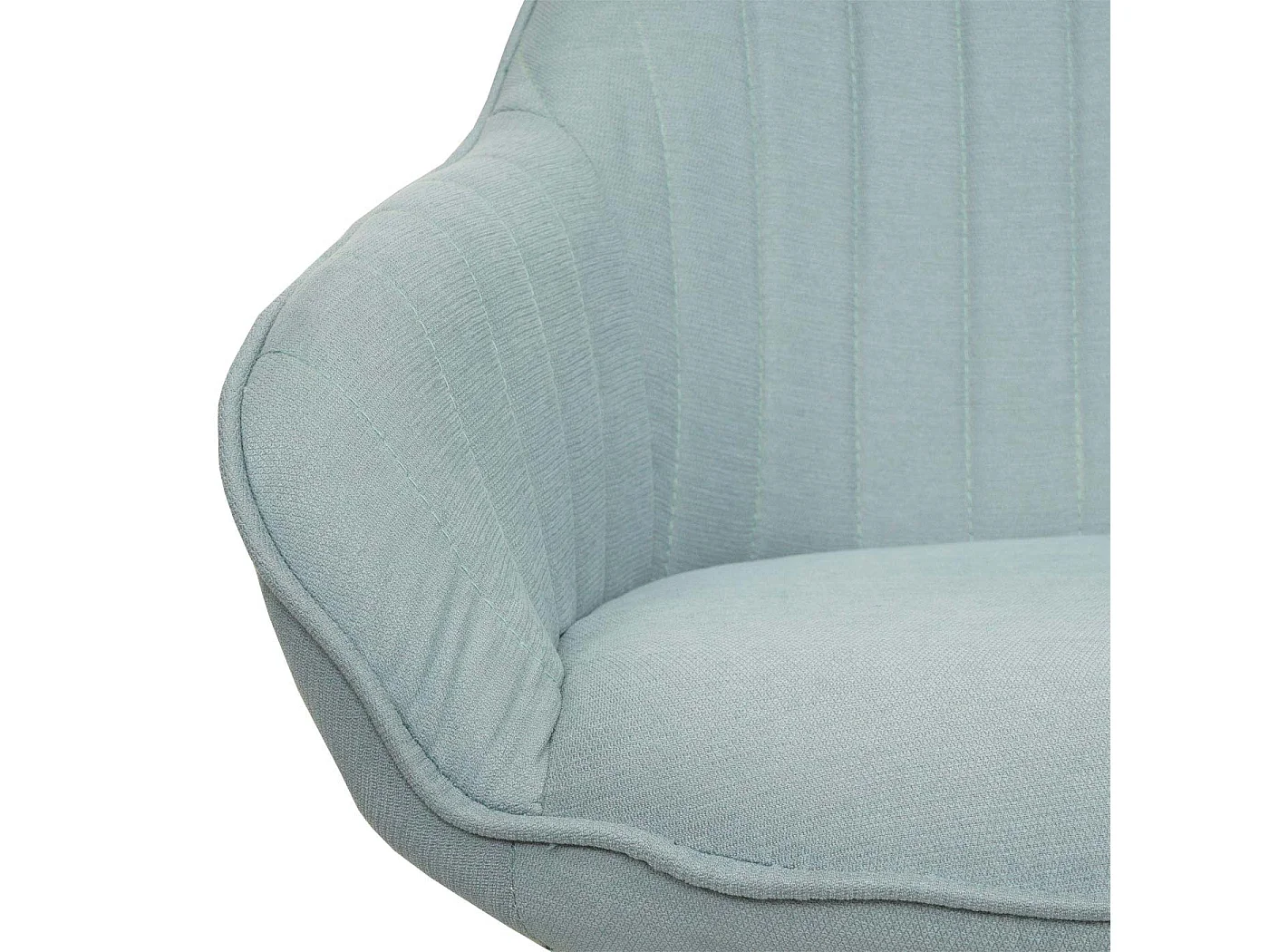 Set 6x sedie poltroncine girevole con braccioli elegante imbottita MCW-K27 tessuto verde menta