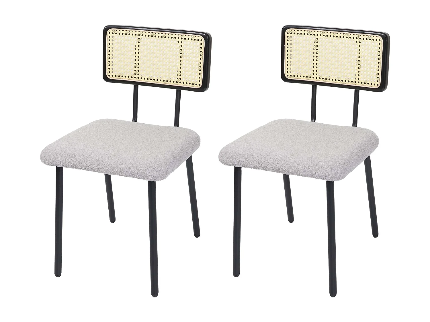 Chaise de salle à manger MCW-K88 (lot de 2),  tissu/textile gris clair