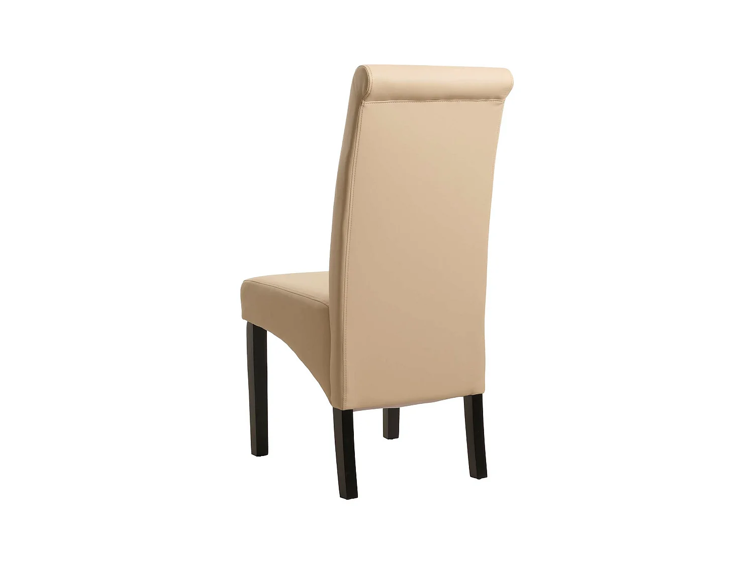 Esszimmerstuhl M37 (6er-Set), Leder, creme, dunkle Füße