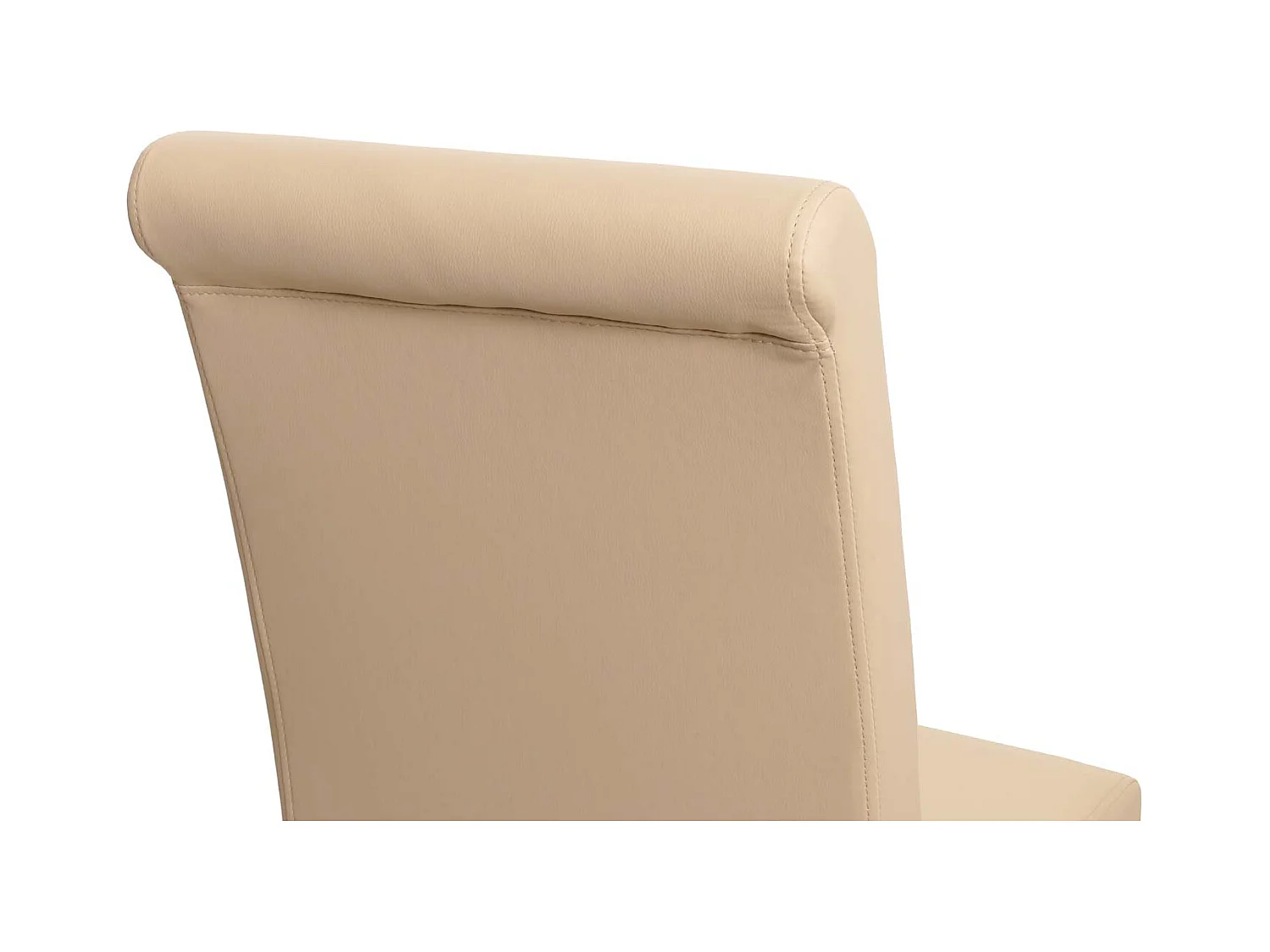 Esszimmerstuhl M37 (6er-Set), Leder, creme, dunkle Füße