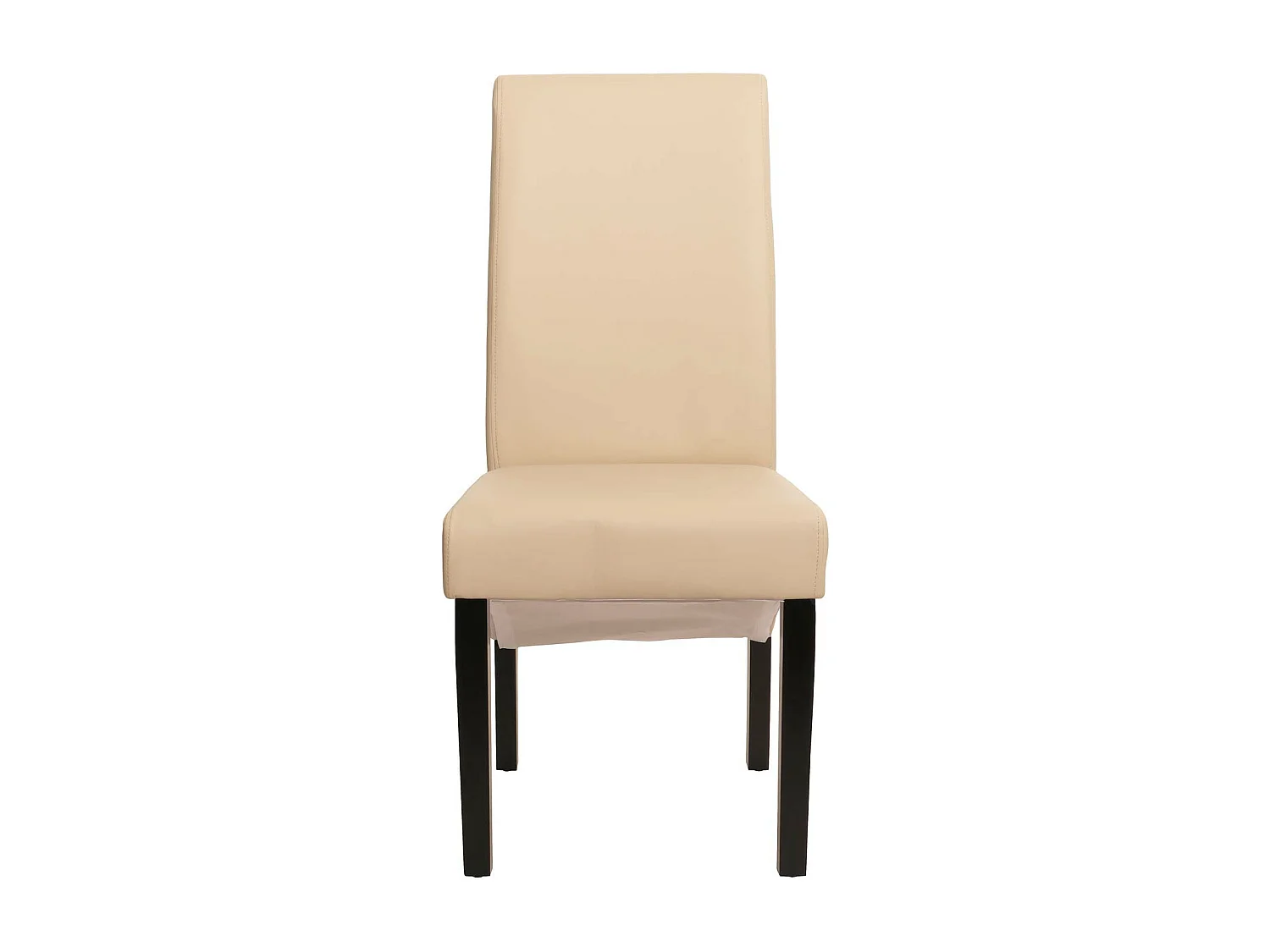 Eetkamerstoel M37 (set van 6),  Leer, crème, donkere poten