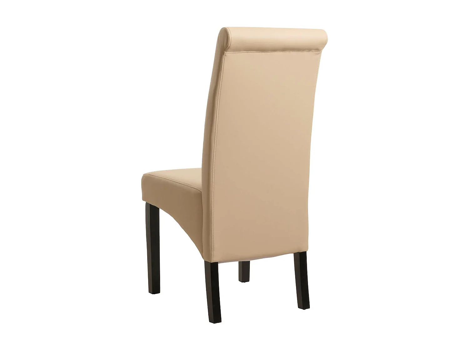 Eetkamerstoel M37 (set van 6),  Leer, crème, donkere poten