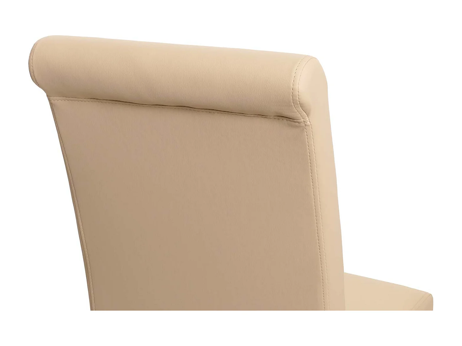 Eetkamerstoel M37 (set van 6),  Leer, crème, donkere poten