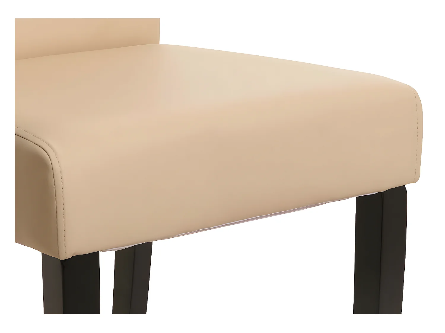 Eetkamerstoel M37 (set van 6),  Leer, crème, donkere poten