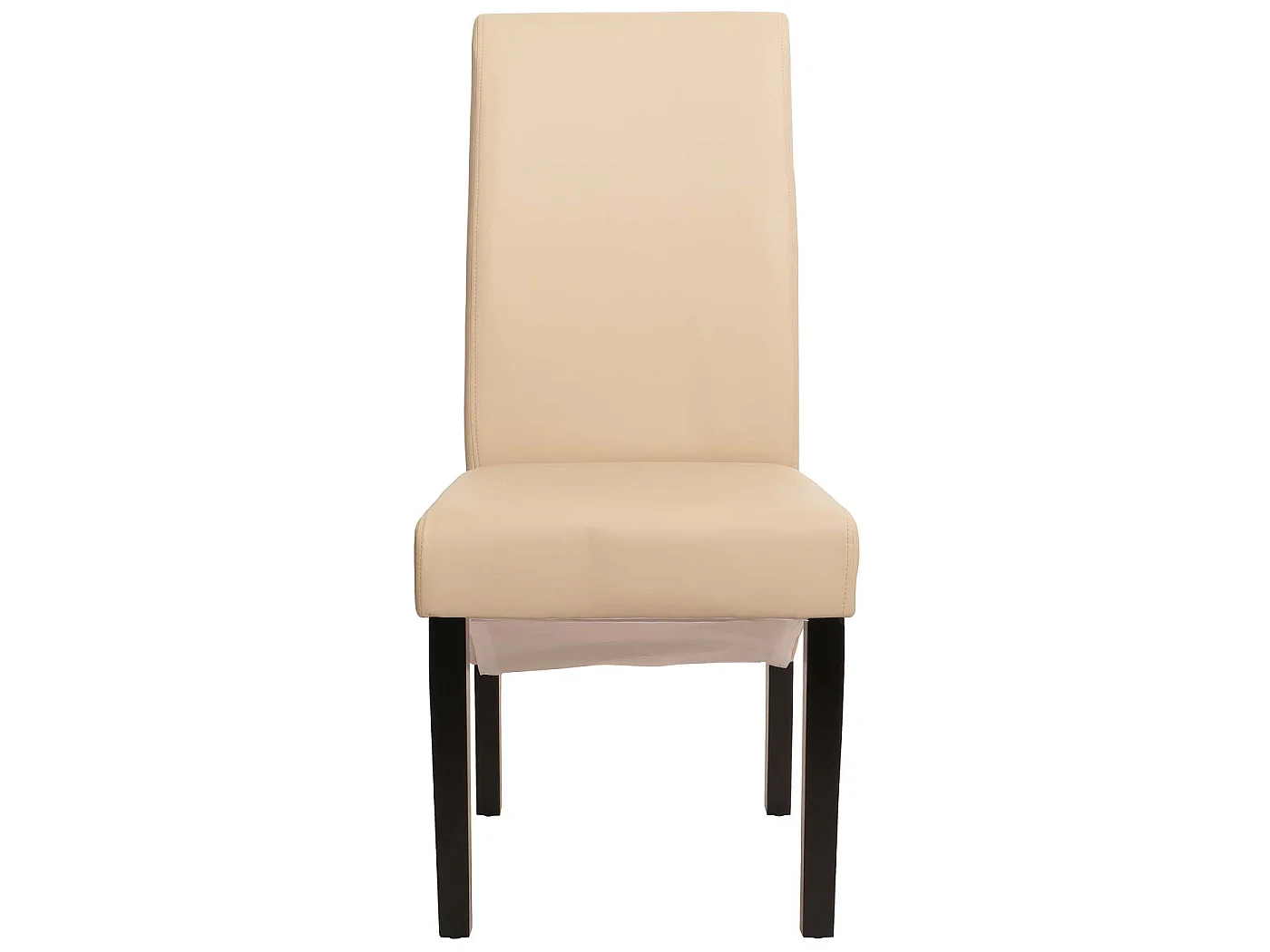 Chaise de salle à manger M37 (lot de 6),  cuir, crème, pieds foncés