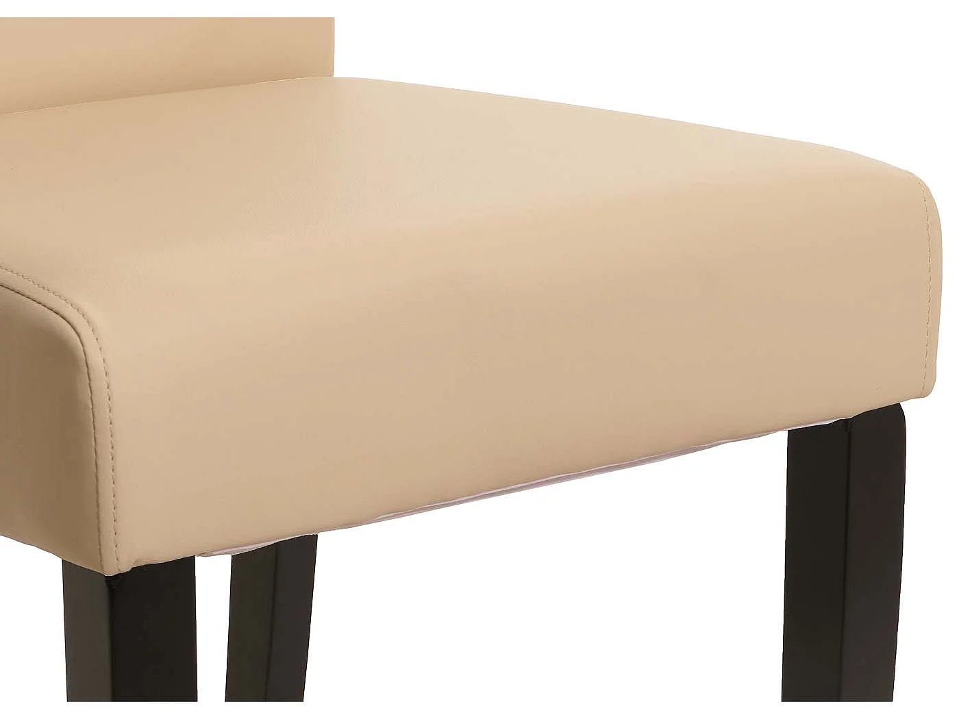 Chaise de salle à manger M37 (lot de 6),  cuir, crème, pieds foncés