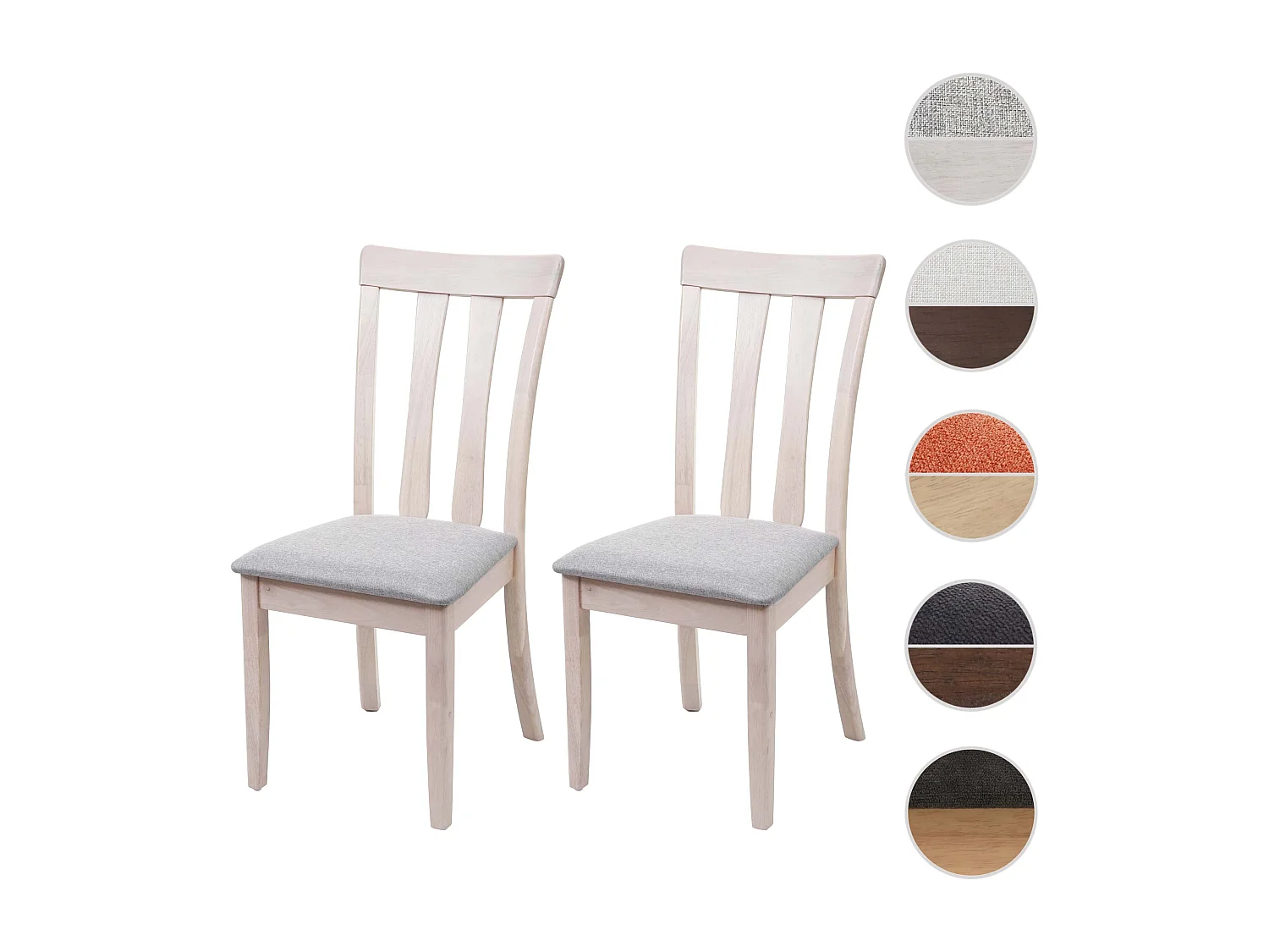 Chaise de salle à manger MCW-G46 (lot de 2),  châssis clair, gris