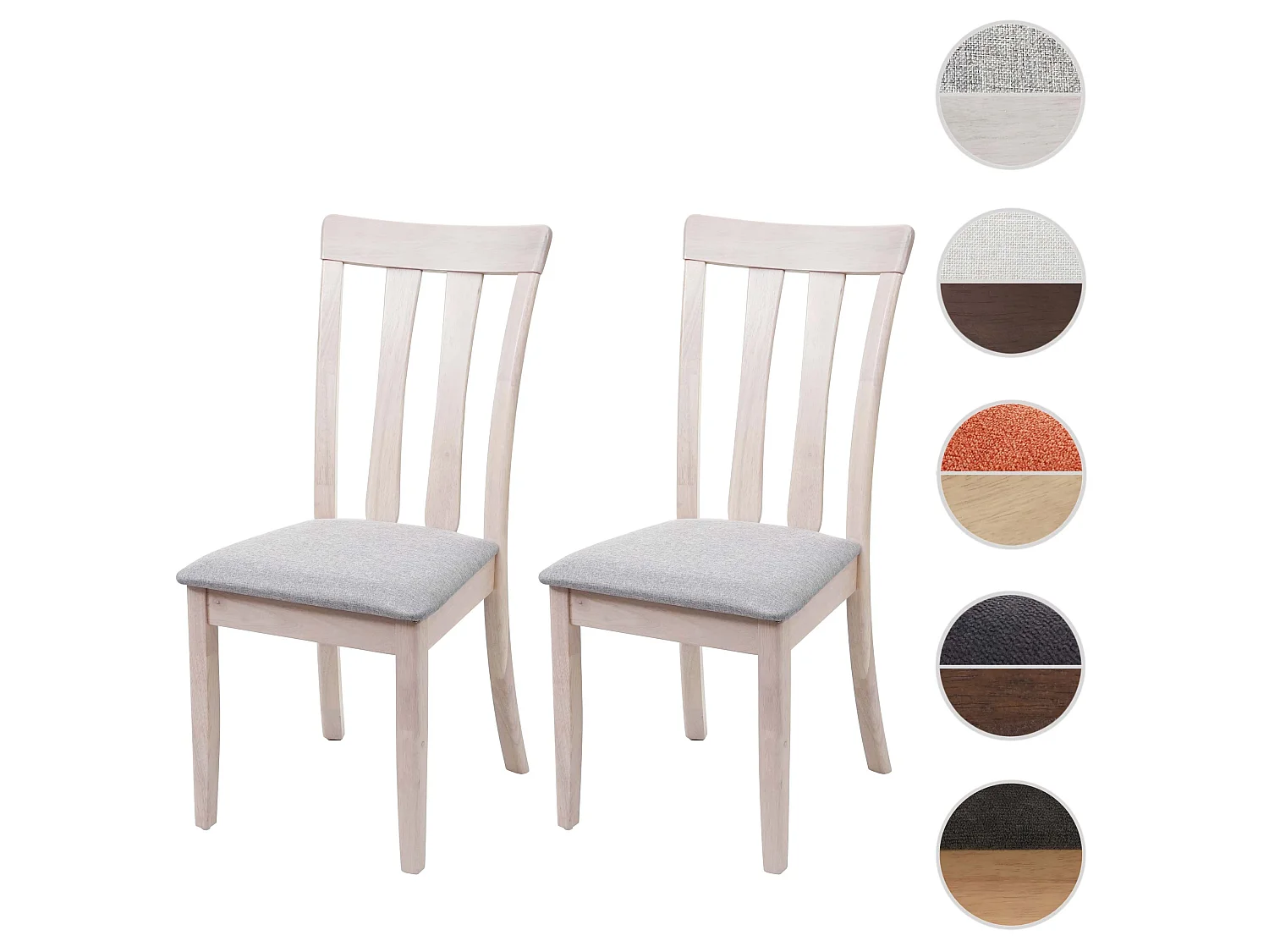 Chaise de salle à manger MCW-G46 (lot de 2),  châssis clair, gris