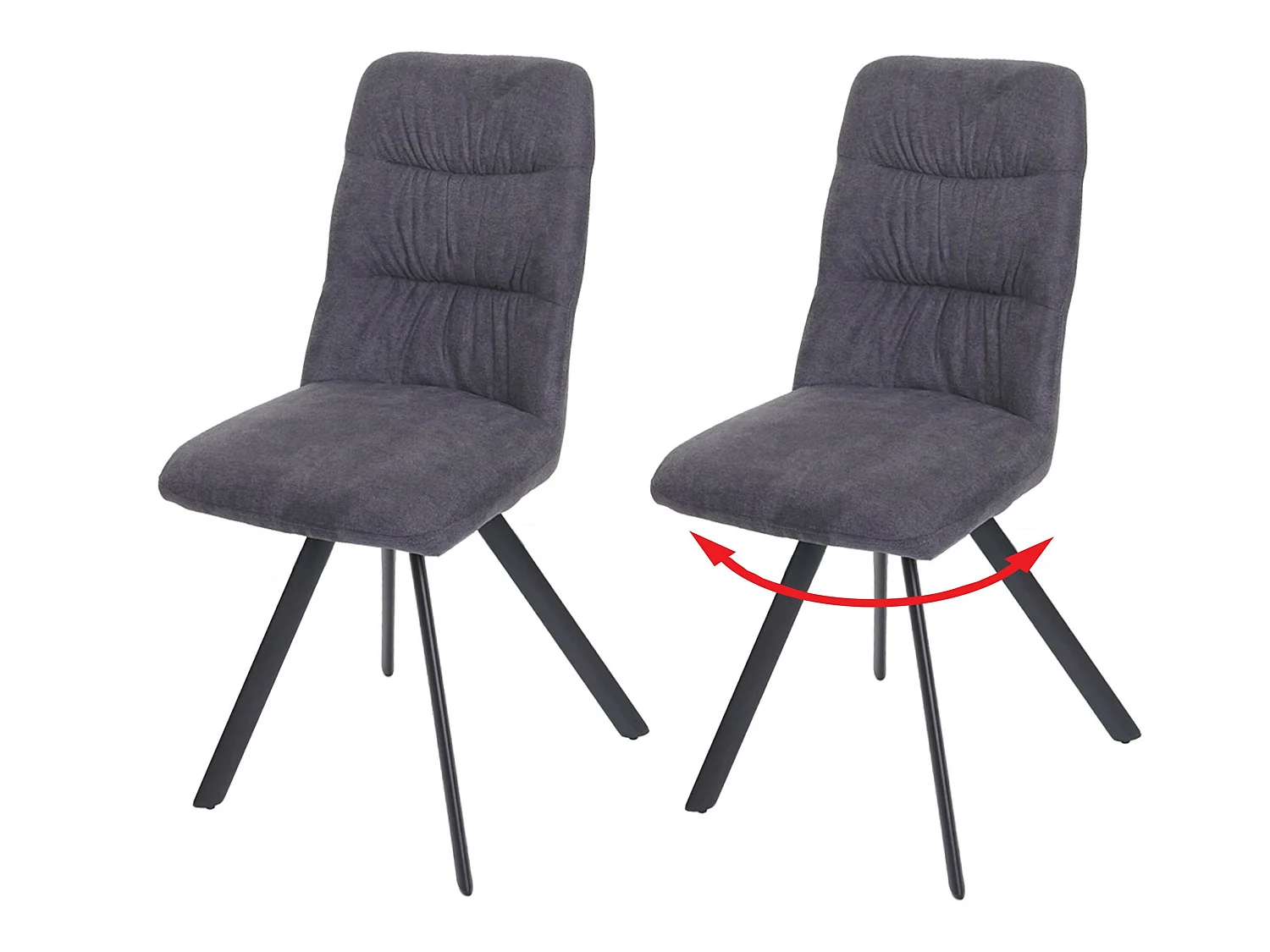 Chaise de salle à manger MCW-J69 (lot de 2),  anthracite