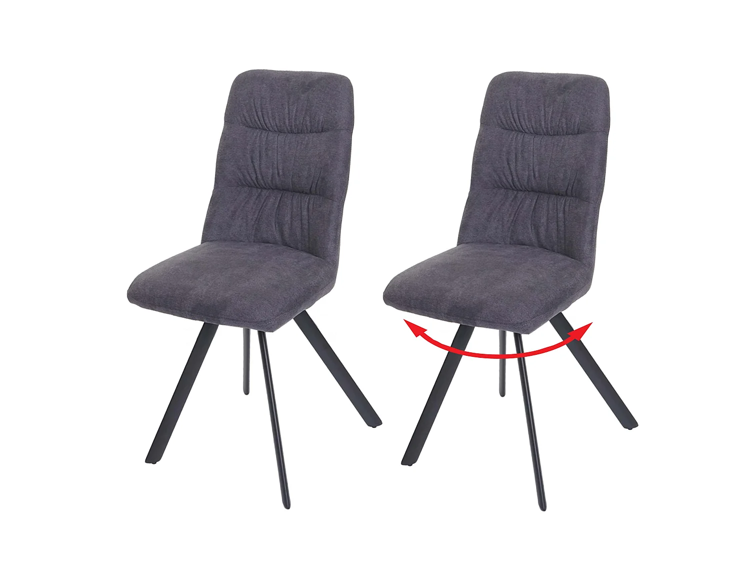 Eetkamerstoel MCW-J69 (set van 2),  antraciet