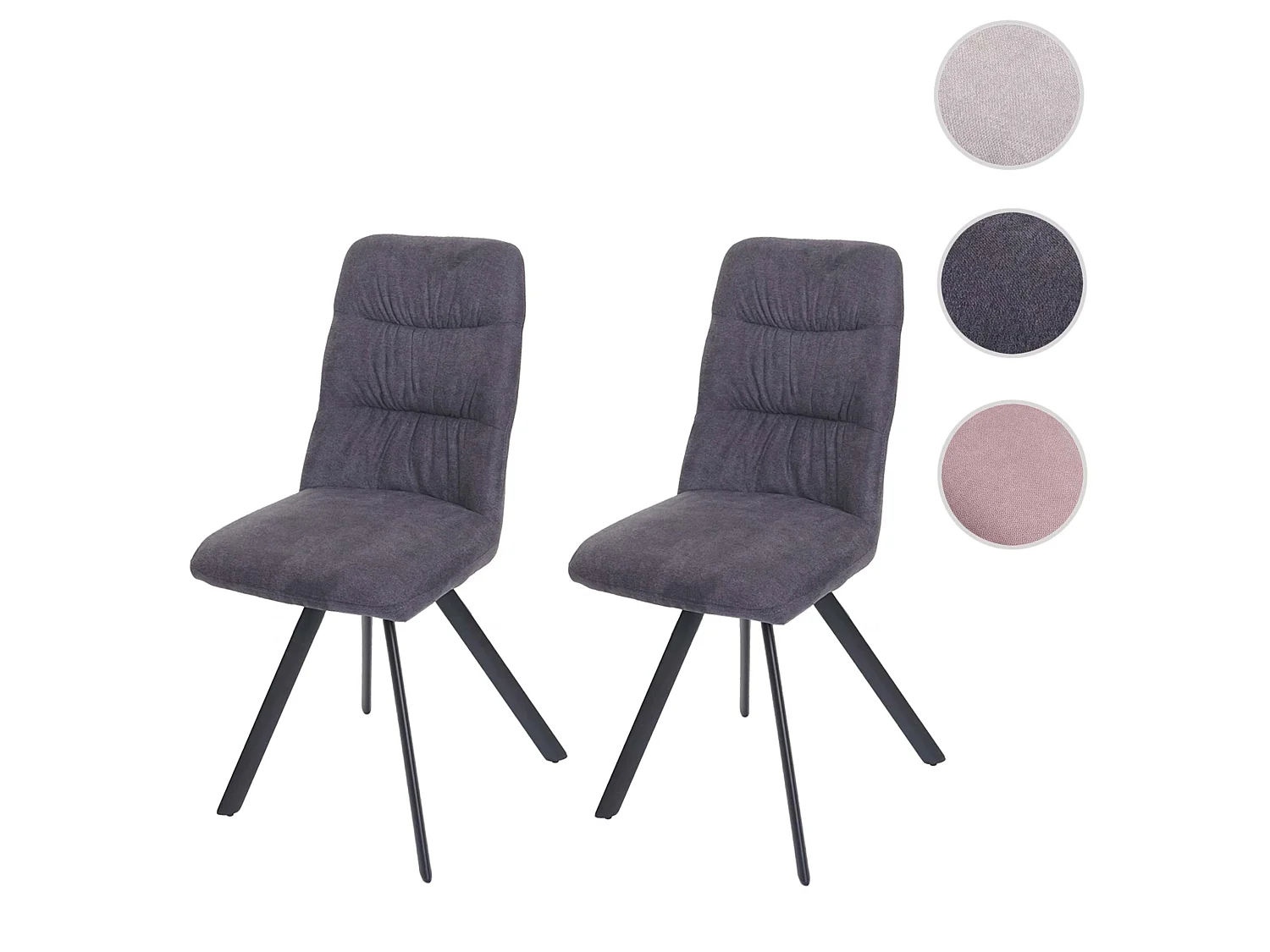 Eetkamerstoel MCW-J69 (set van 2),  antraciet