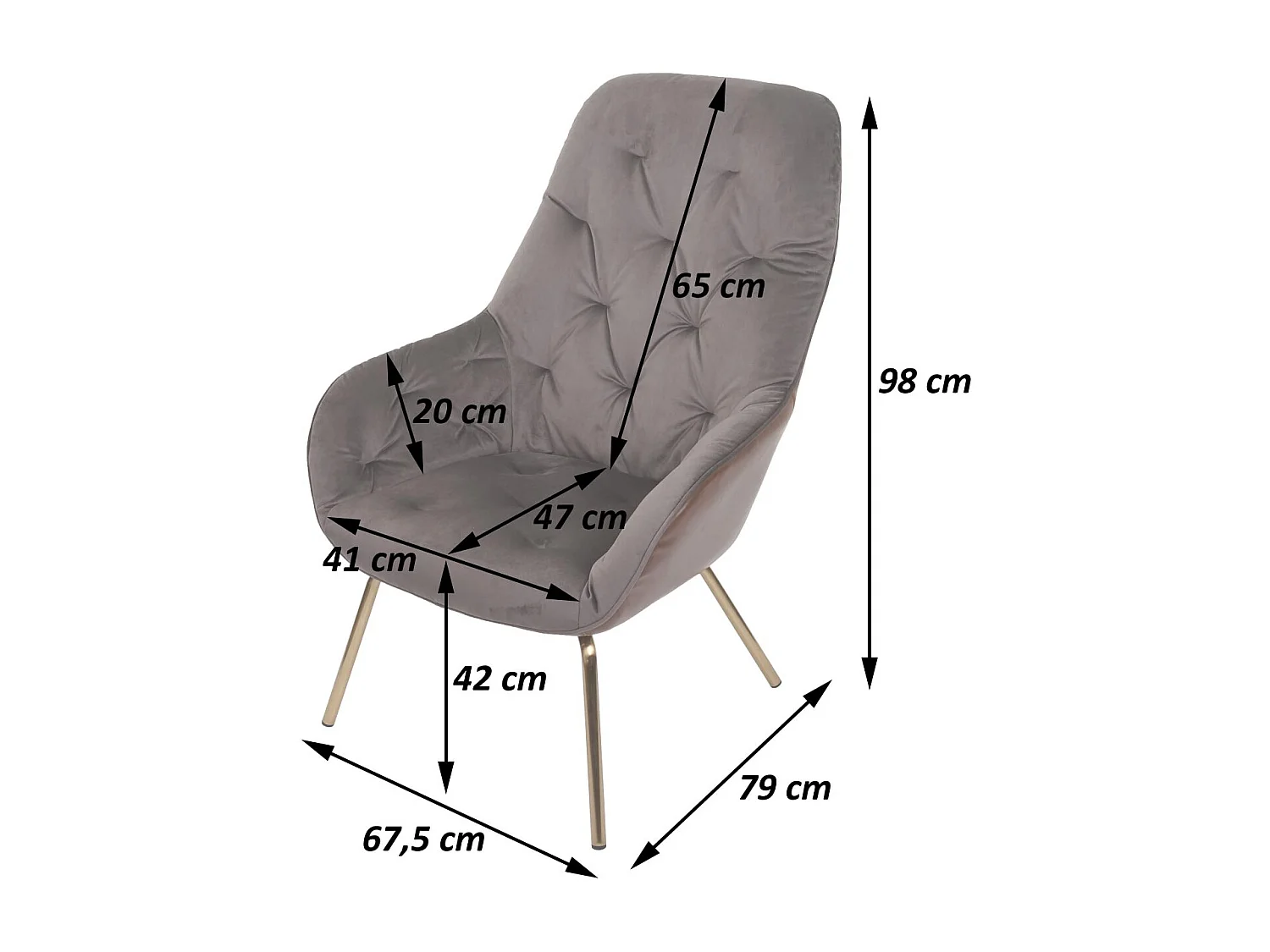 Spisestol MCW-K26,  fløjl, lysebrun