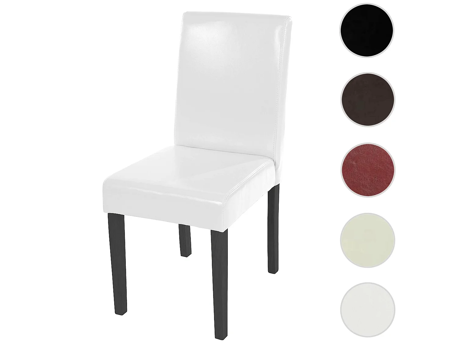 Silla de comedor Littau,  blanco, patas oscuras