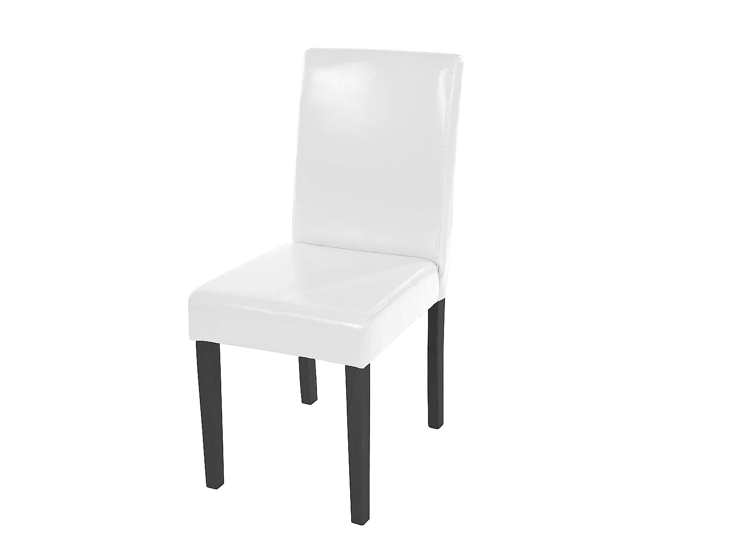 Chaise de salle à manger Littau,  blanc, pieds foncés