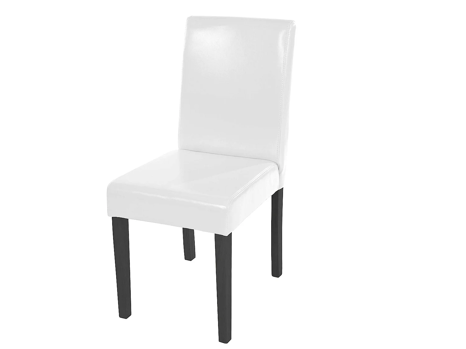 Chaise de salle à manger Littau,  blanc, pieds foncés