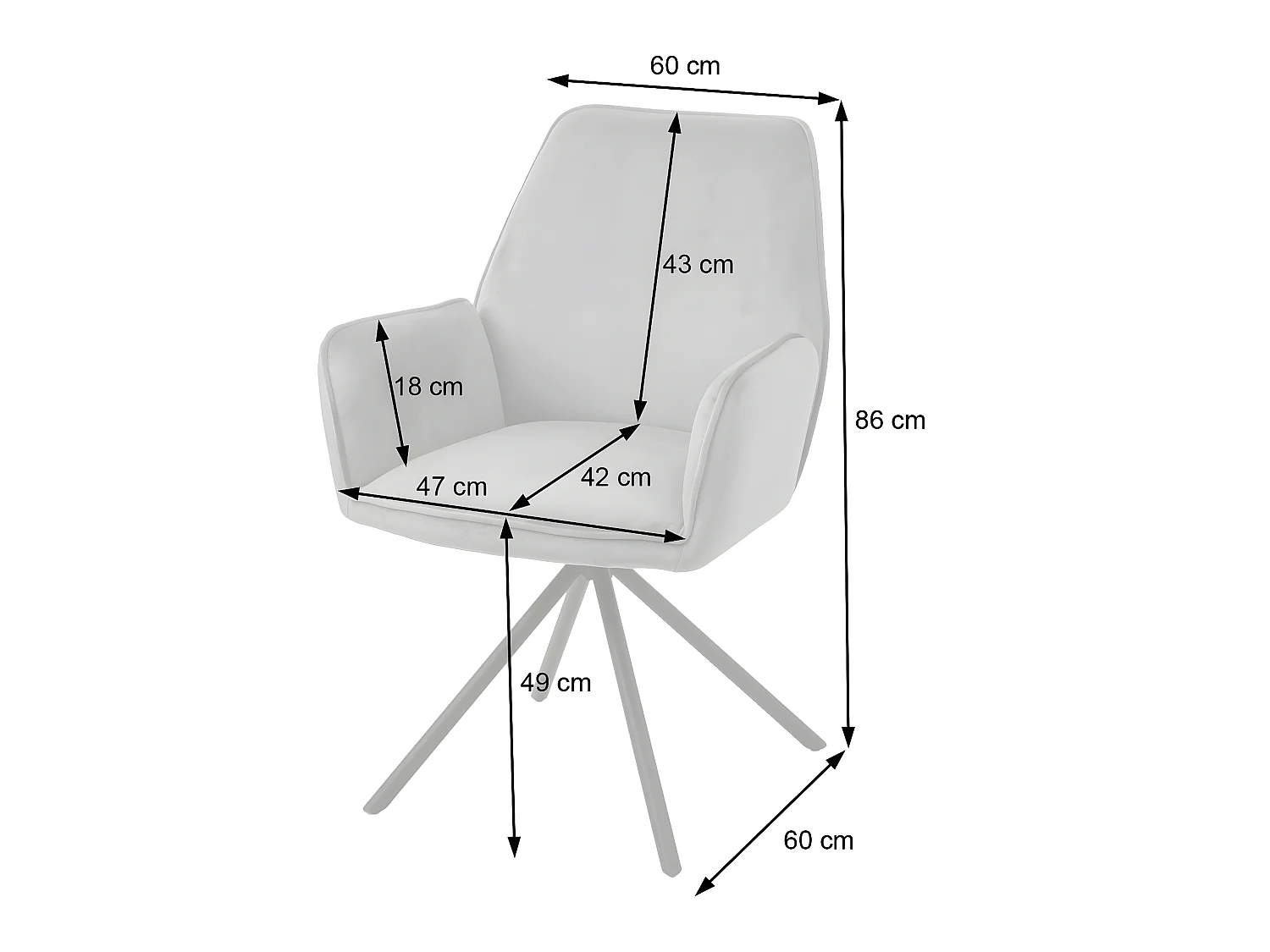 Eetkamerstoel MCW-G67 (set van 6),  crème-beige, zwarte poten