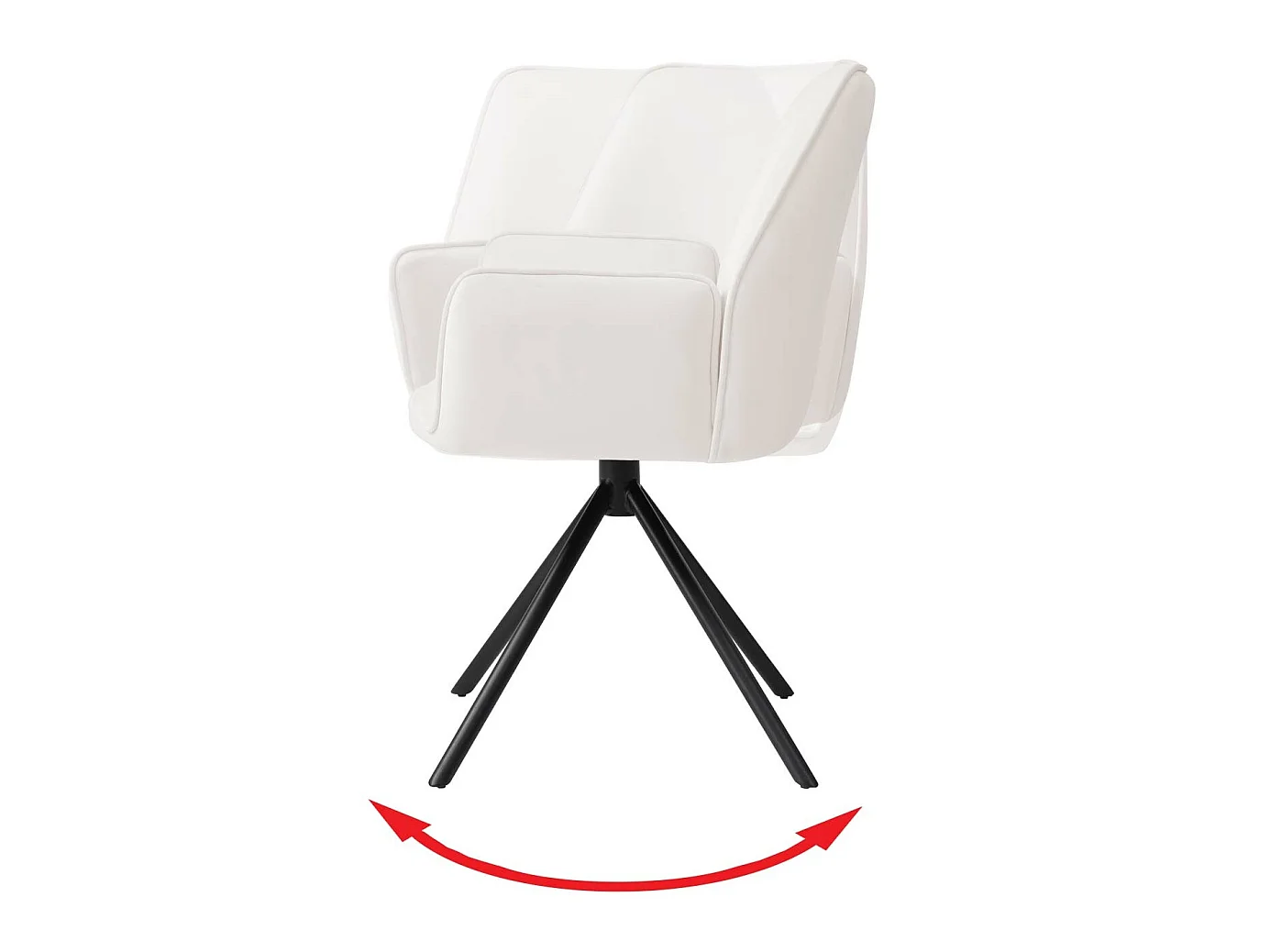 Eetkamerstoel MCW-G67 (set van 6),  crème-beige, zwarte poten