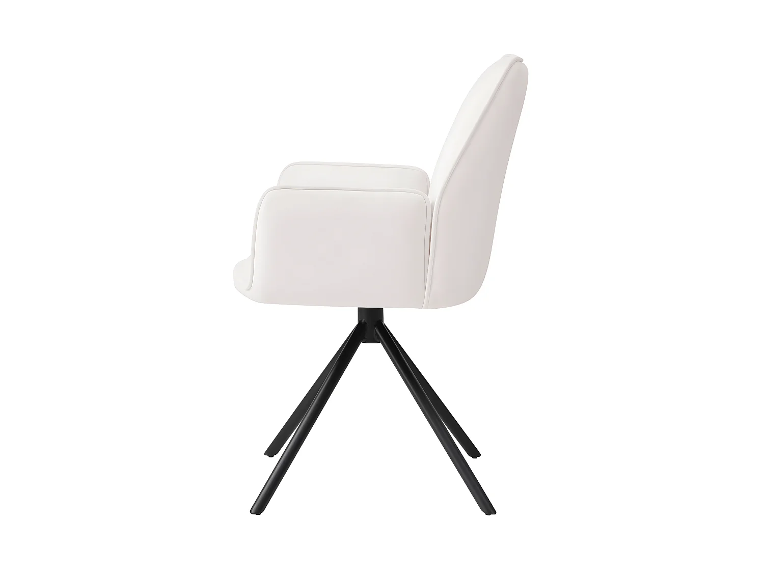 Eetkamerstoel MCW-G67 (set van 6),  crème-beige, zwarte poten