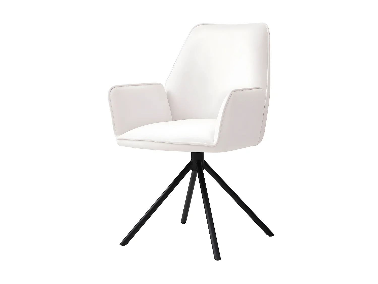 Eetkamerstoel MCW-G67 (set van 6),  crème-beige, zwarte poten