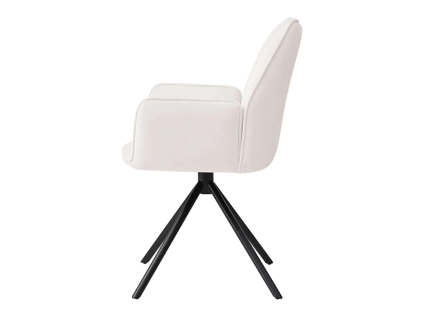 Krzesło do jadalni MCW-G67 (zestaw 6 sztuk),  kremowo-beżowy, czarne nogi