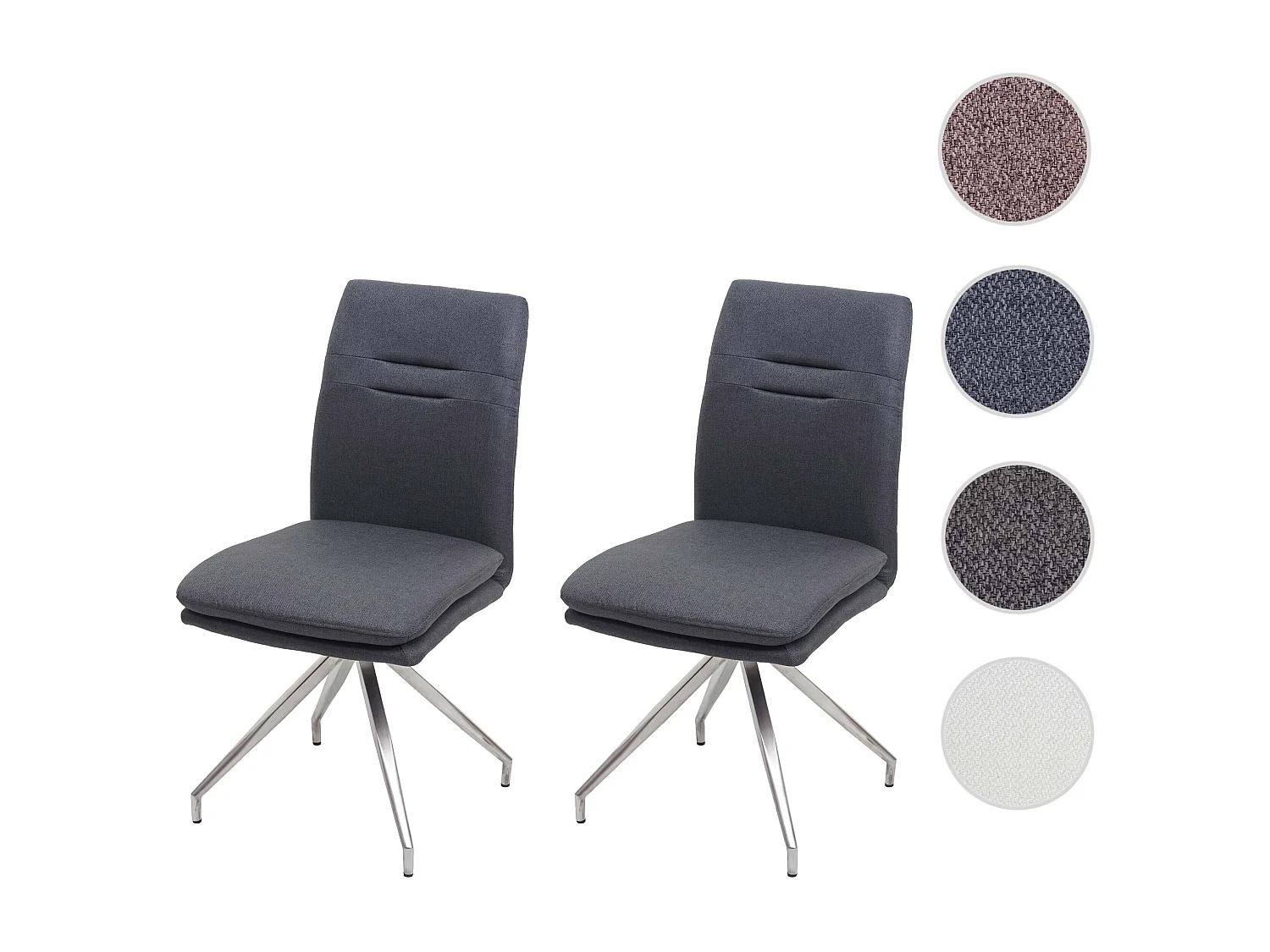 Silla de comedor MCW-H70 (set de 2),  gris oscuro