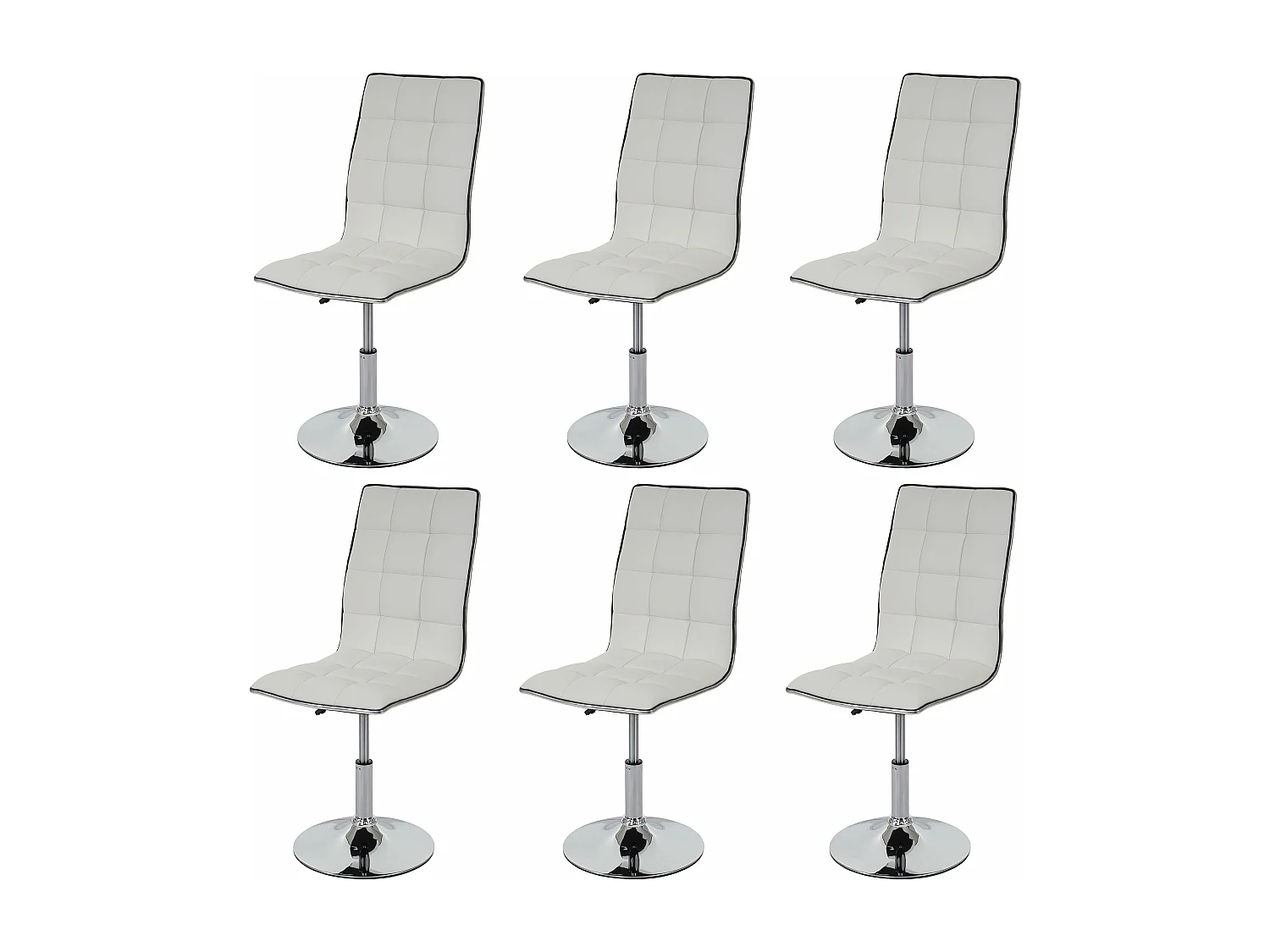 Chaise de salle à manger MCW-C41 (lot de 6),  blanc