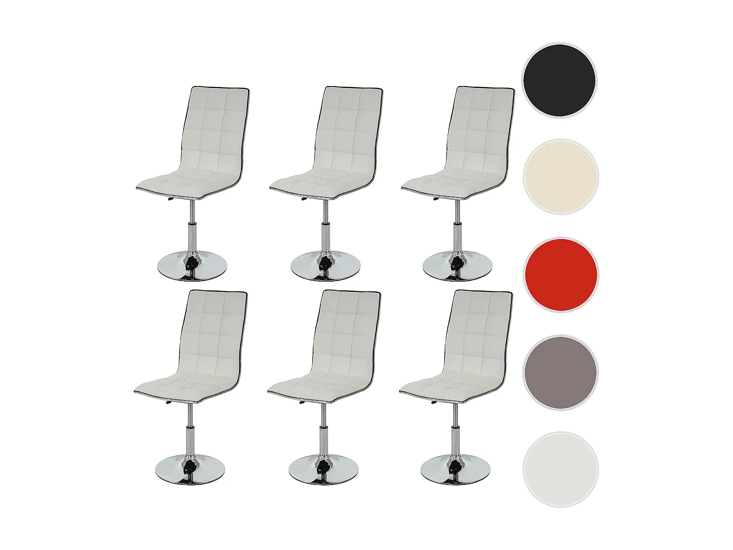 Chaise de salle à manger MCW-C41 (lot de 6),  blanc