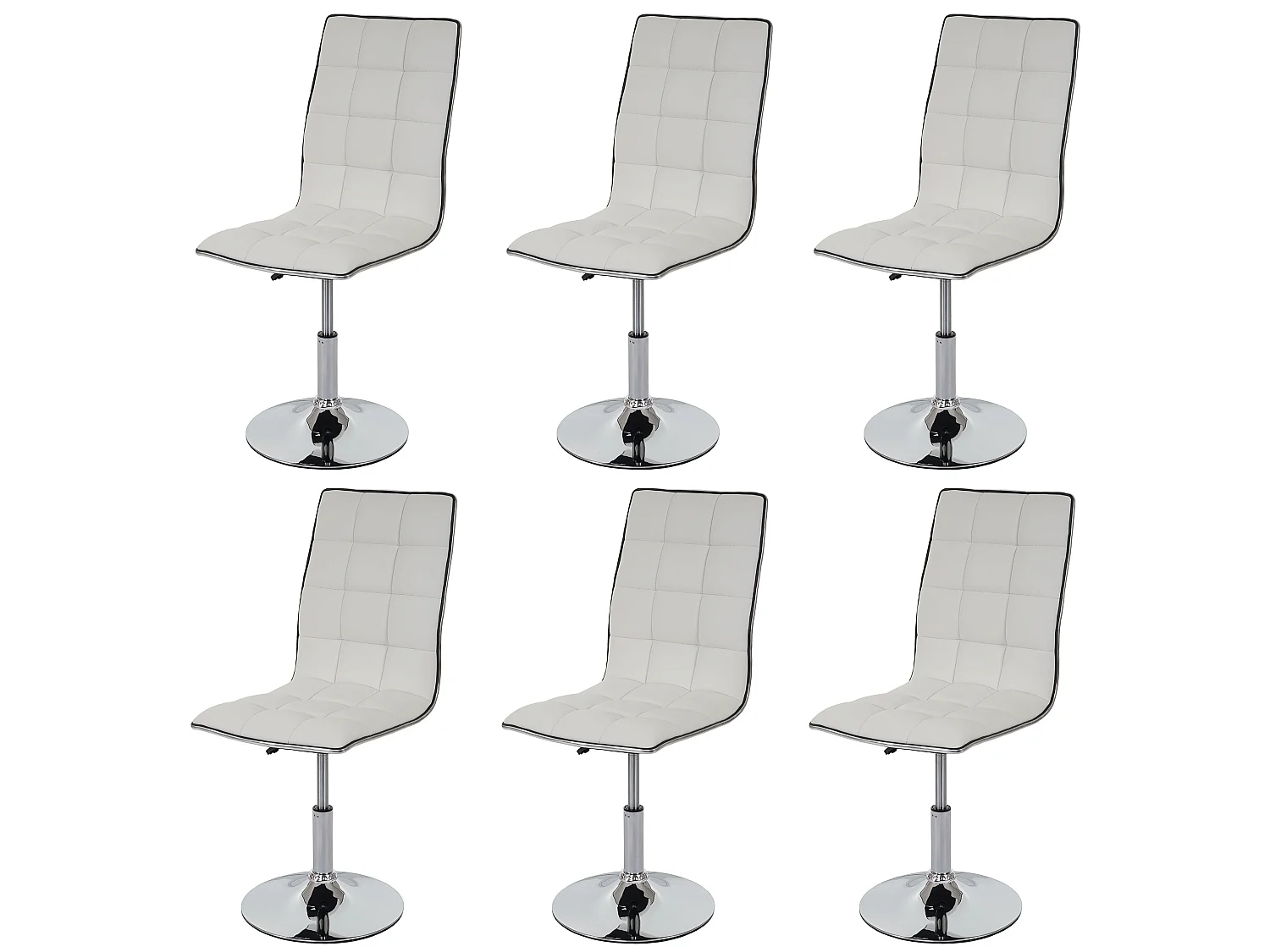 Chaise de salle à manger MCW-C41 (lot de 6),  blanc