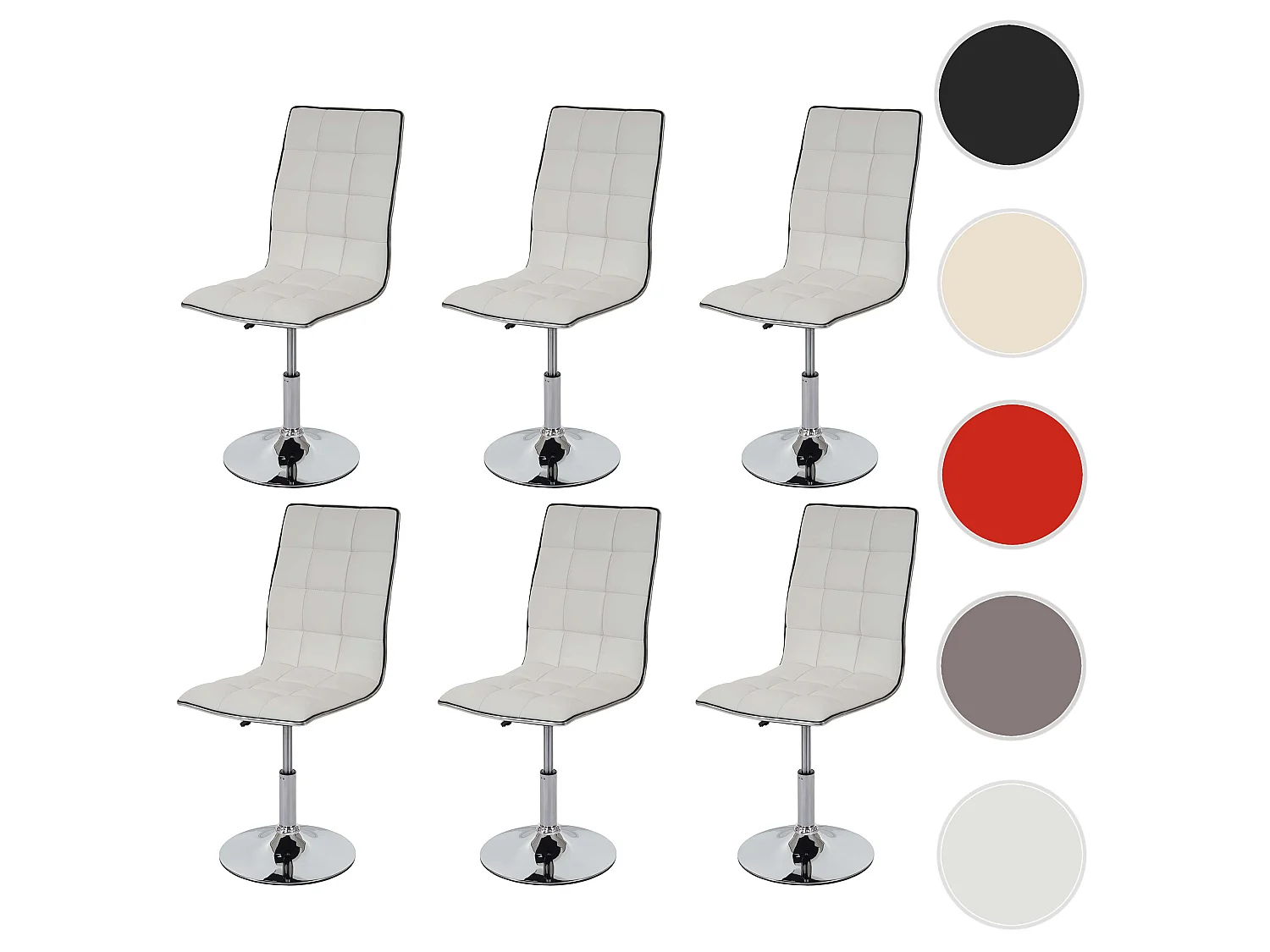 Chaise de salle à manger MCW-C41 (lot de 6),  blanc