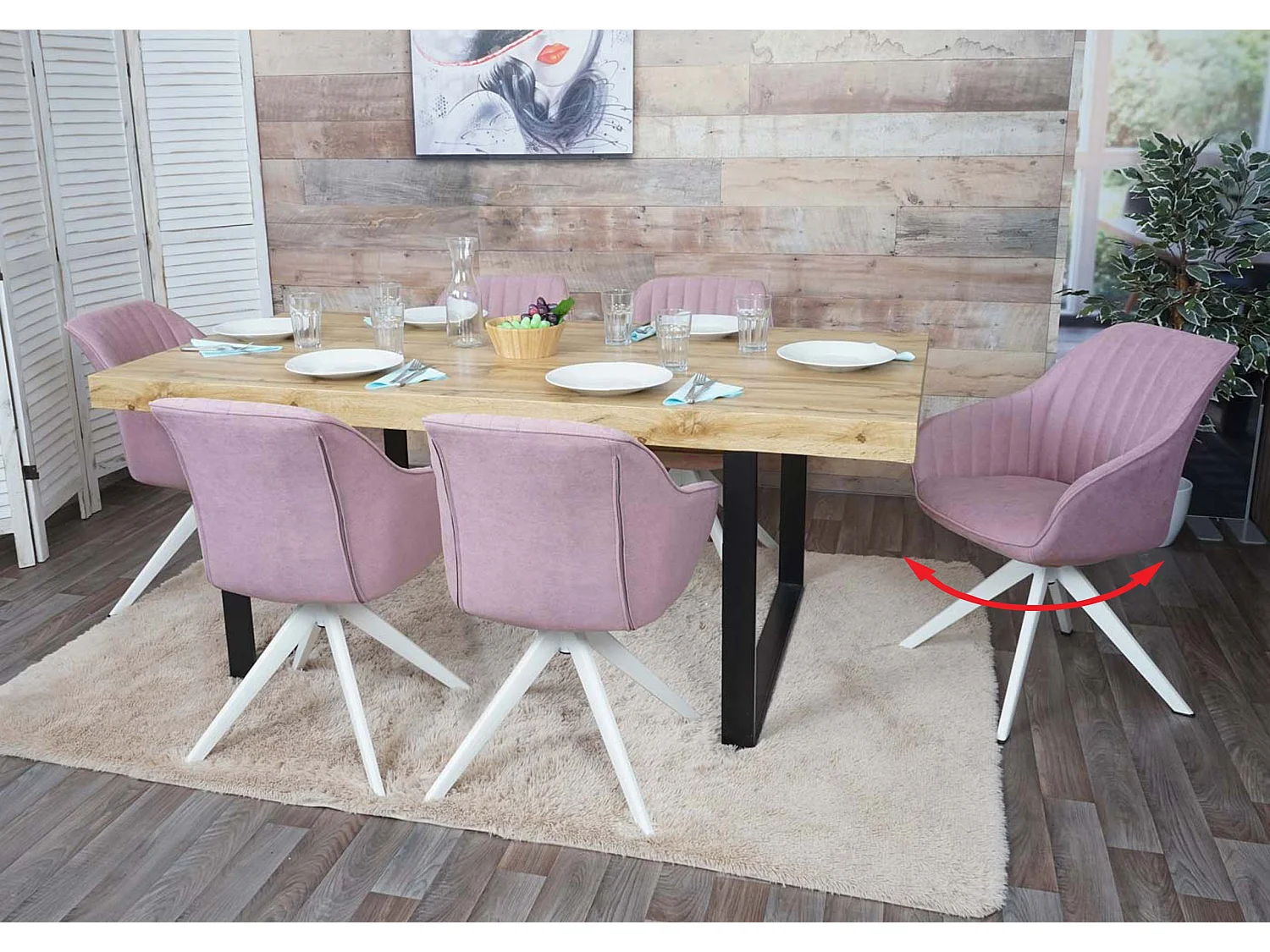 MCW-K27 eetkamerstoel (set van 6),  roze