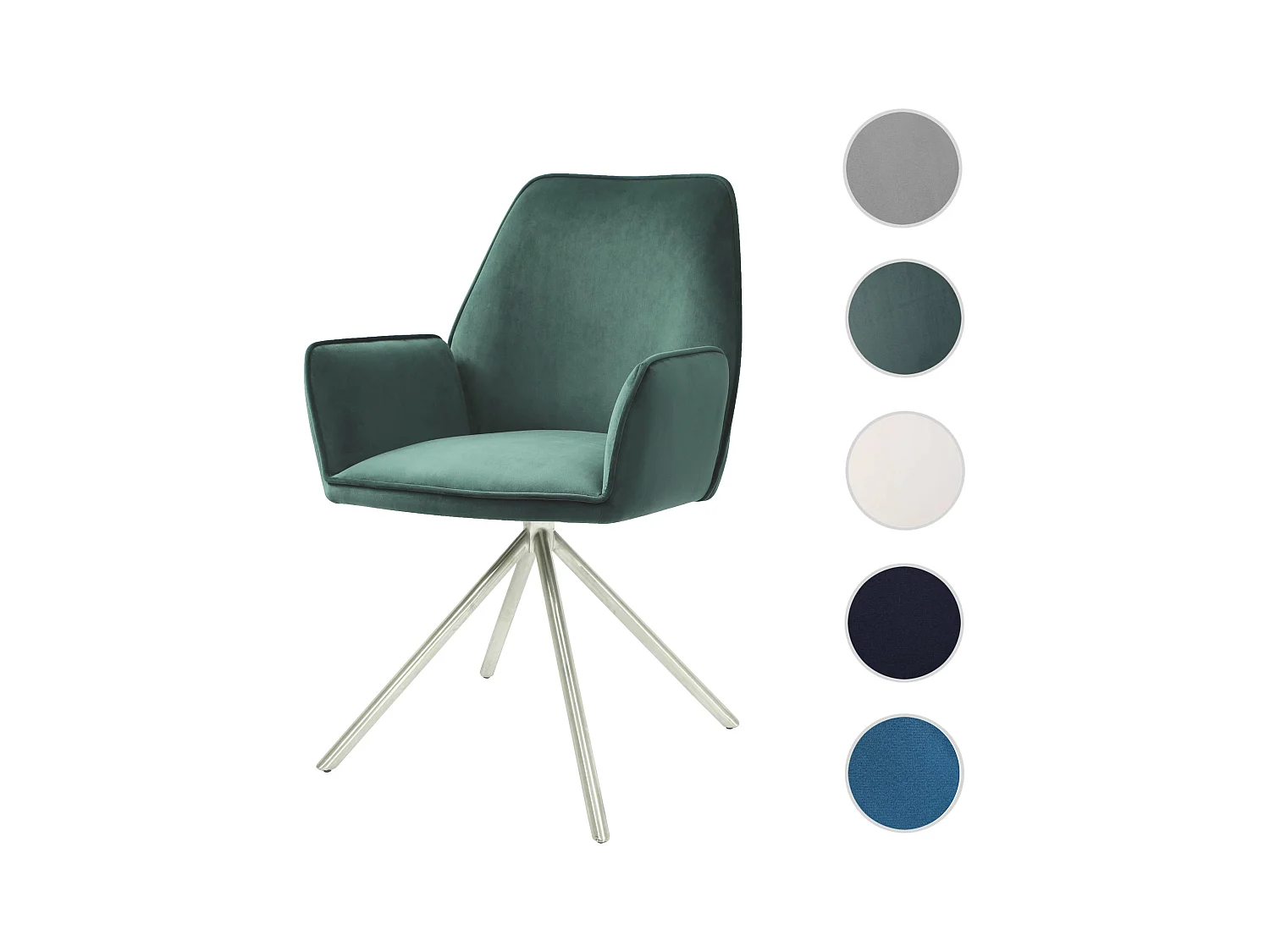 Eetkamerstoel MCW-G67,  groen, roestvrij staal