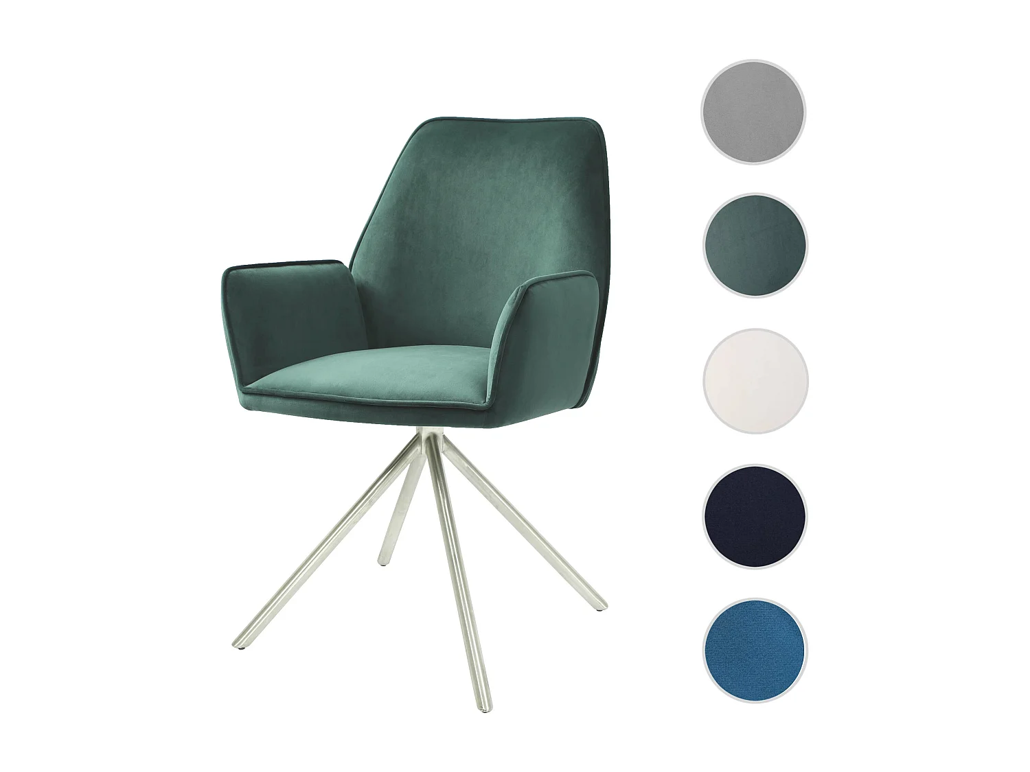 Chaise de salle à manger MCW-G67,  vert, inox