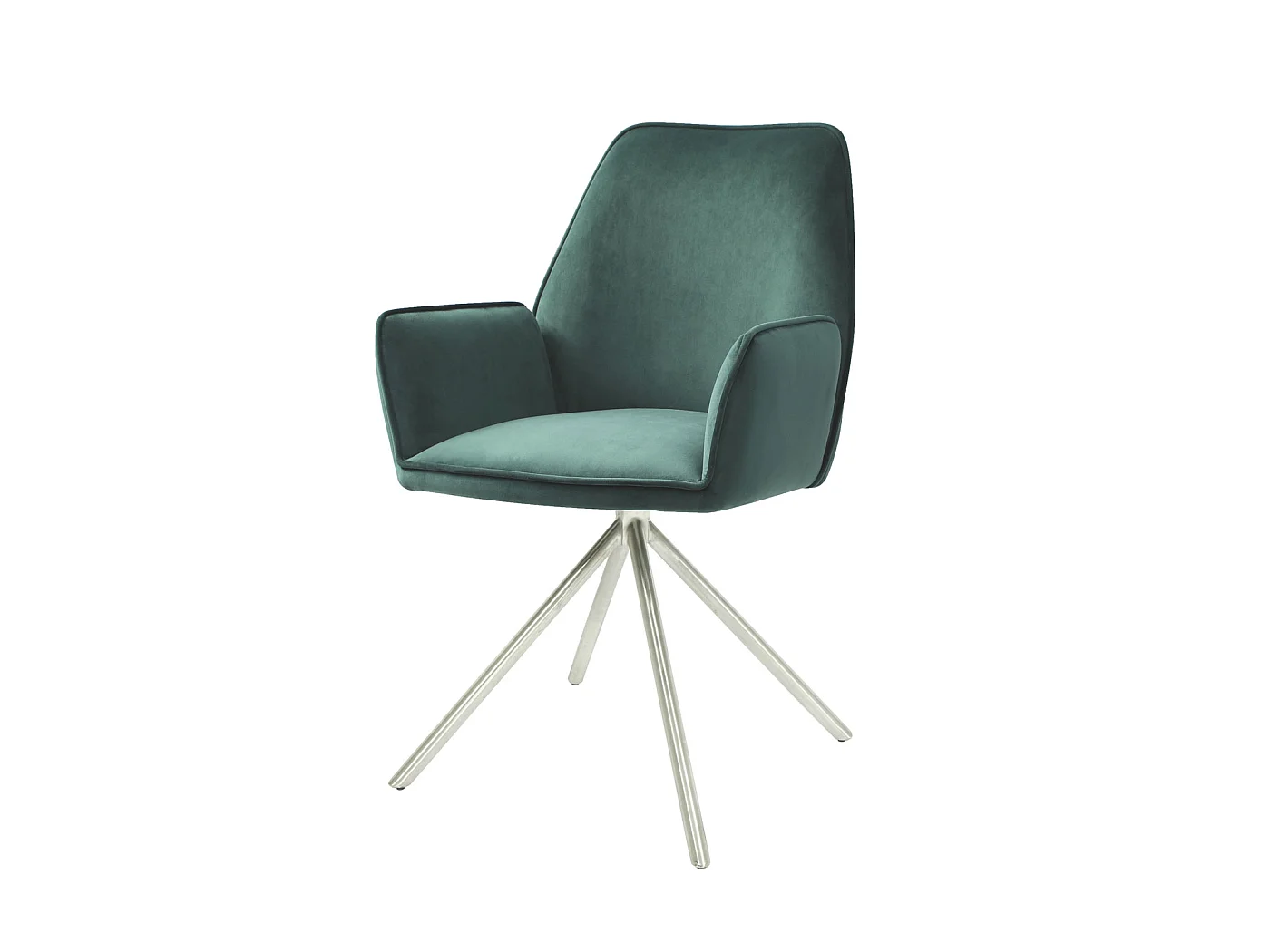 Silla de comedor MCW-G67 (juego de 6),  verde, acero inoxidable
