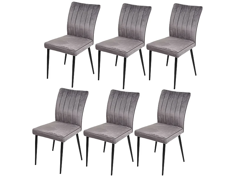 Silla de comedor MCW-K16 (juego de 6),  gris oscuro