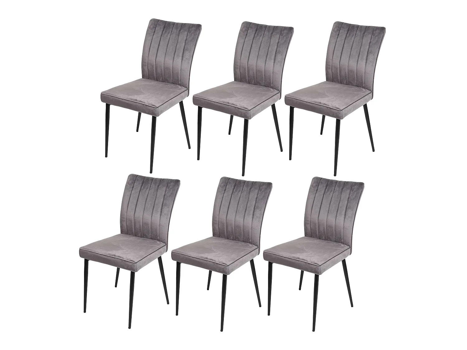 Chaise de salle à manger MCW-K16 (lot de 6),  gris foncé